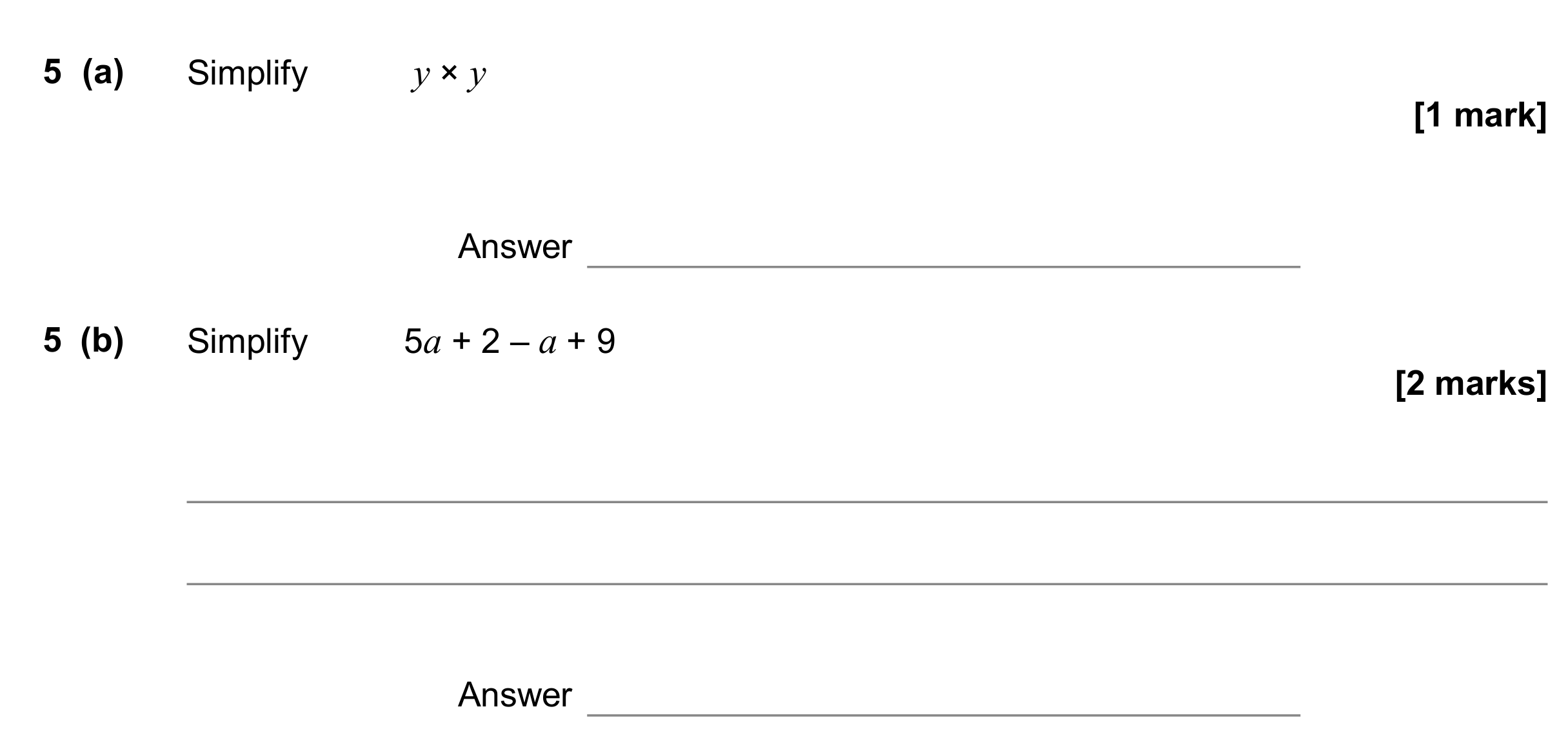 Question 5 — Factorise/Expand/Simplify — AQA GCSE November 2017