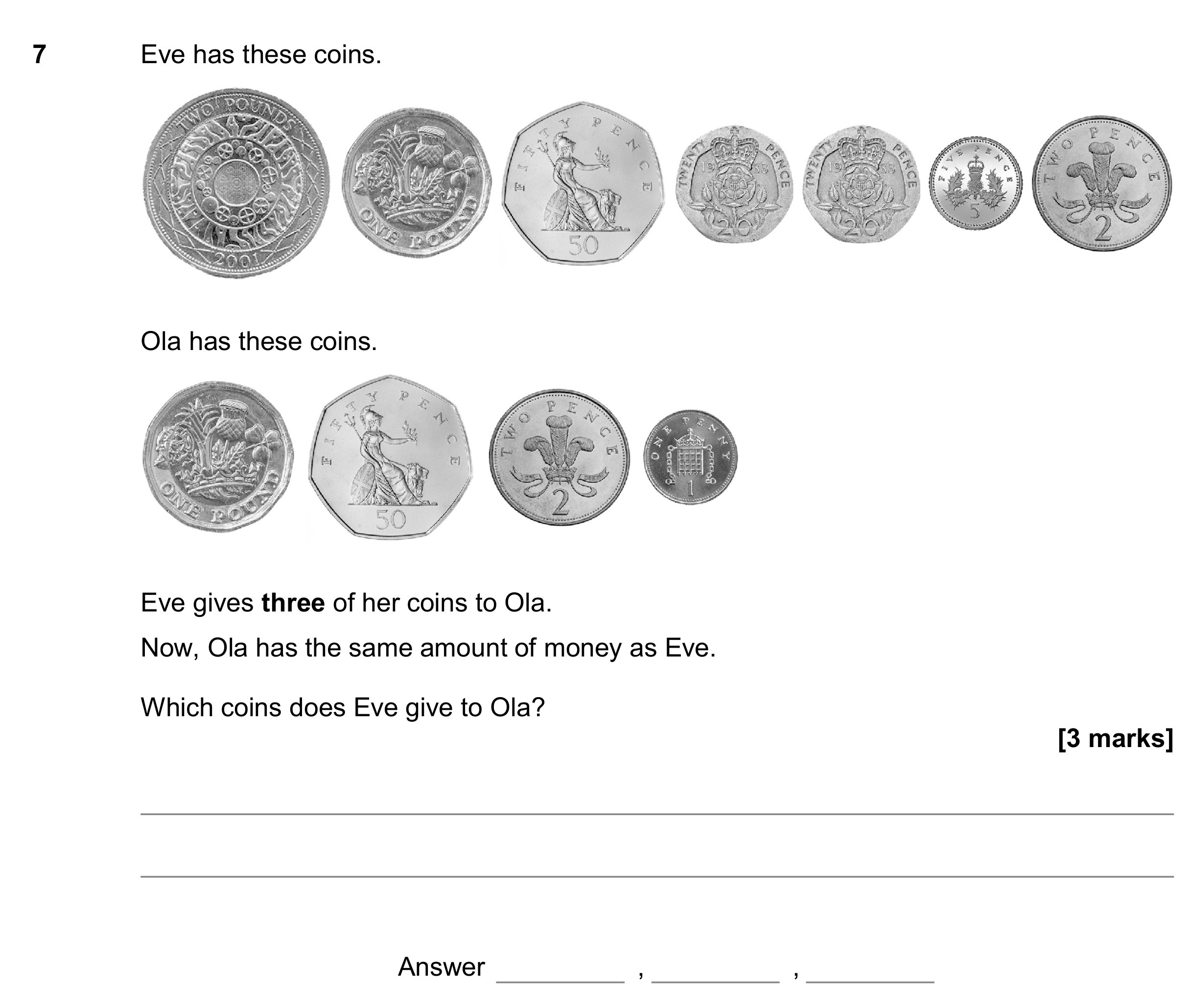 Question 7 — Money Problems — AQA GCSE November 2017