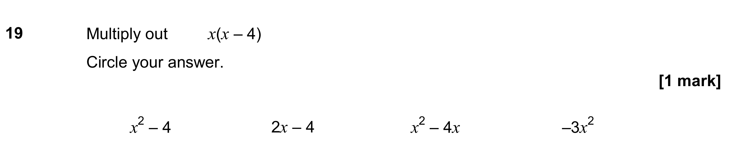 Question 19 — Factorise/Expand/Simplify — AQA GCSE June 2018