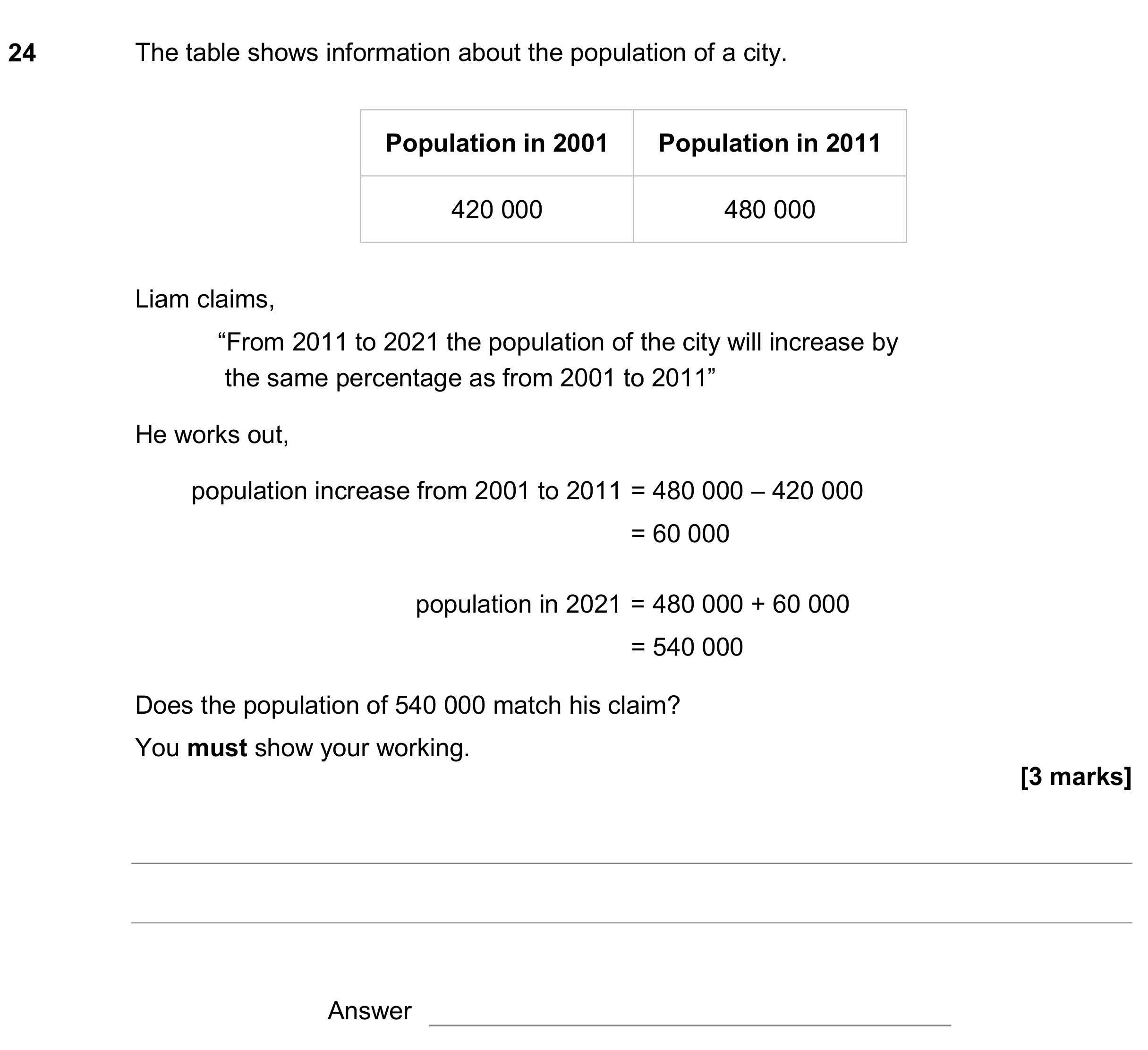 Question 24 — Percentages — AQA GCSE June 2018