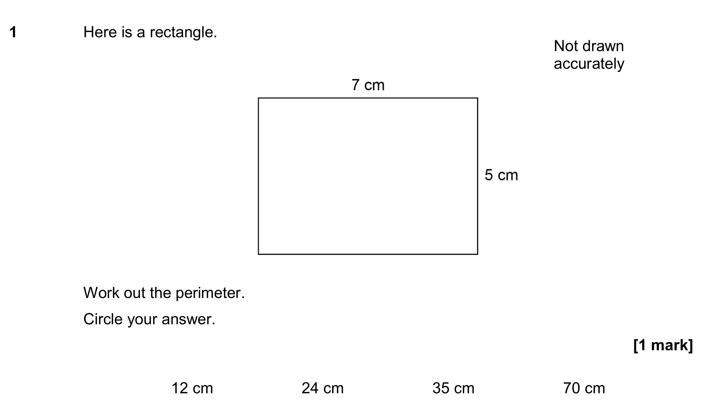 Question 1 — Perimeter and Area — AQA GCSE November 2018