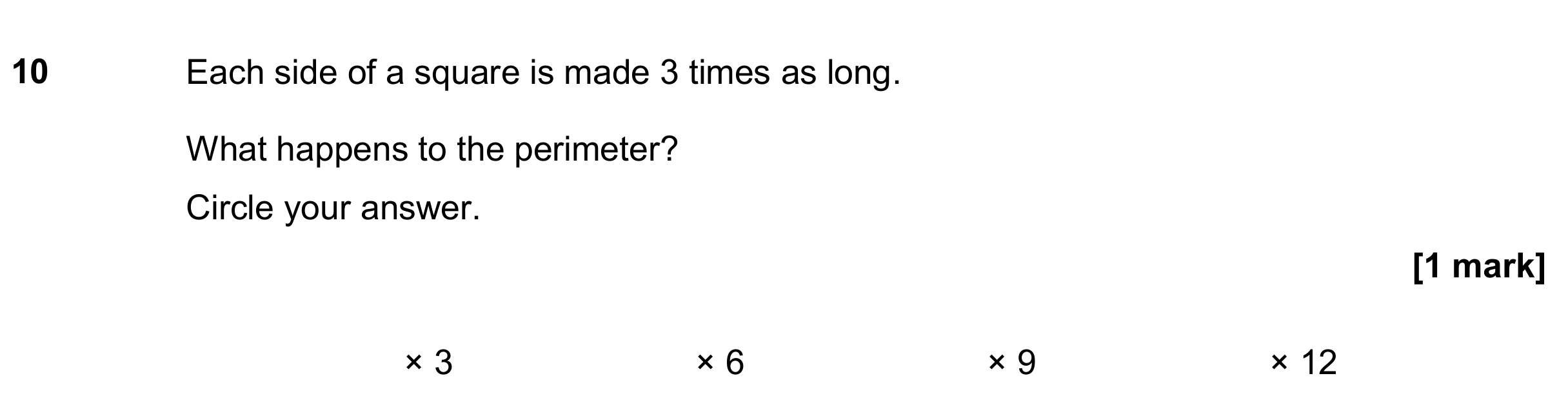 Question 10 — Perimeter and Area — AQA GCSE November 2018