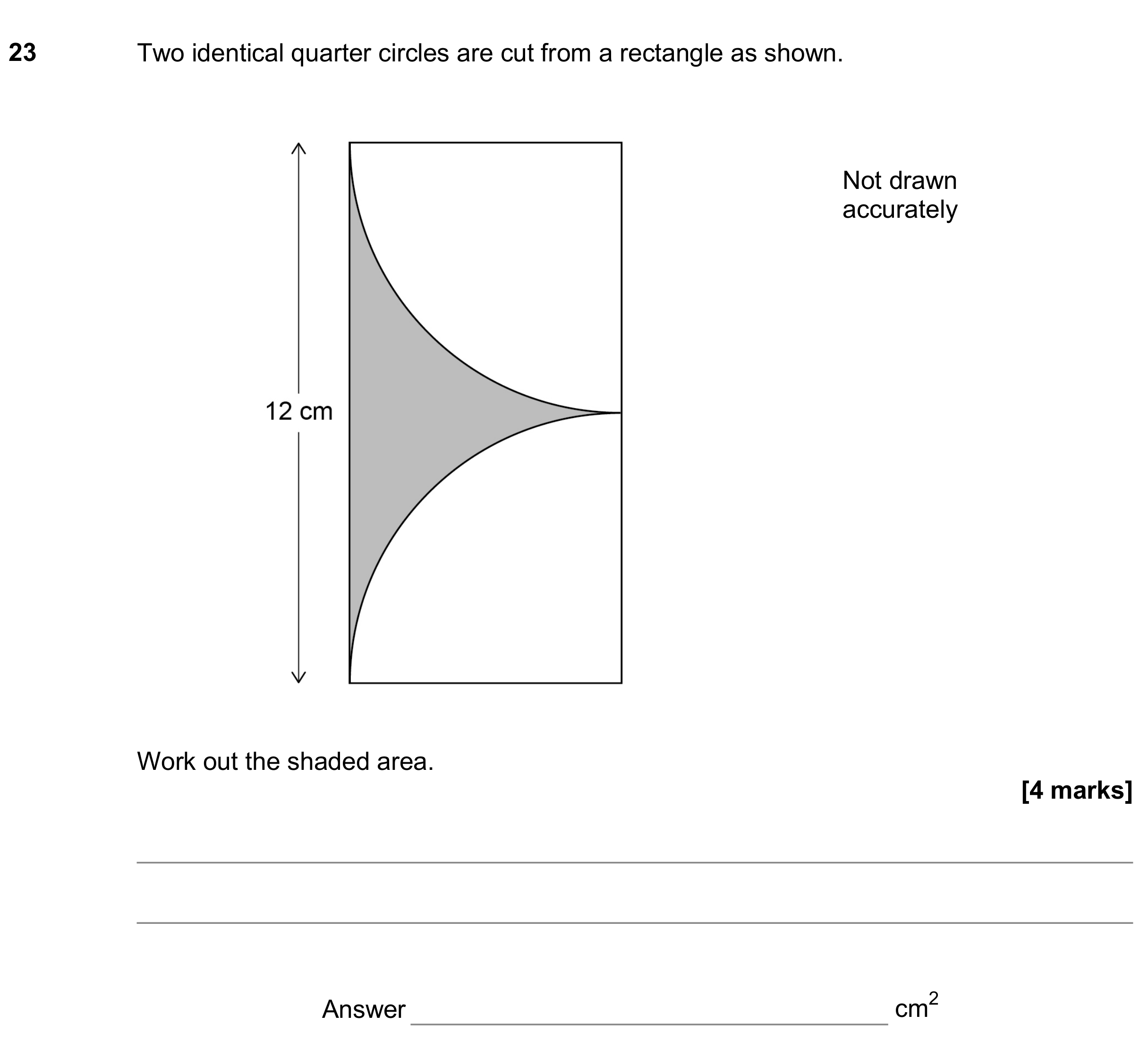 Question 23 — Perimeter and Area — AQA GCSE November 2018