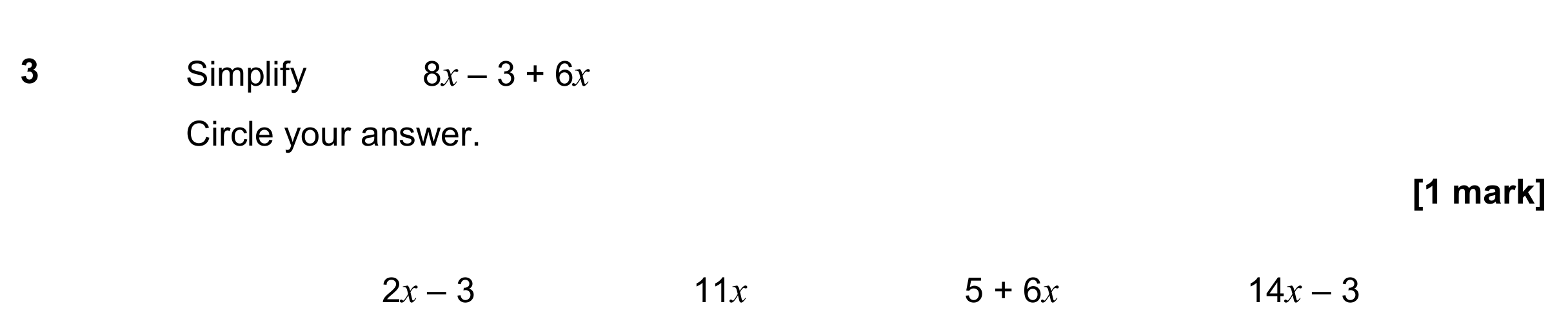 Question 3 — Factorise/Expand/Simplify — AQA GCSE November 2018