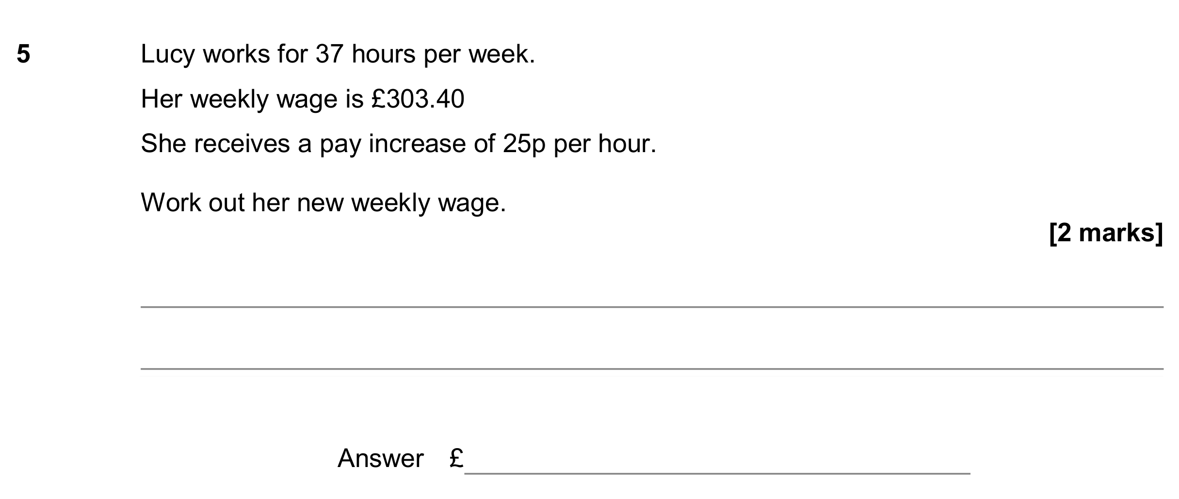 Question 5 — Money Problems — AQA GCSE November 2018