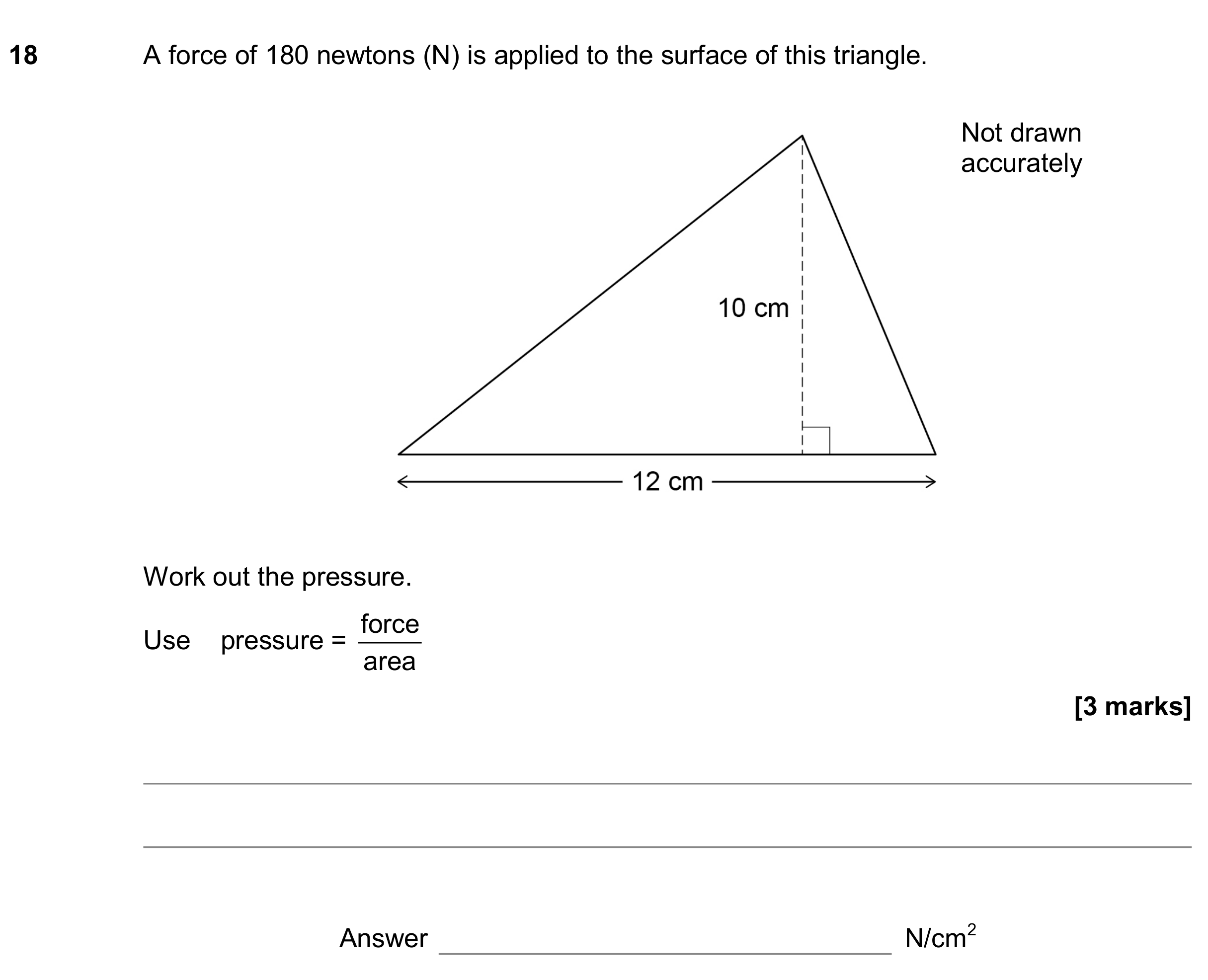 Question 18 — Perimeter and Area, Formulae — AQA GCSE June 2019