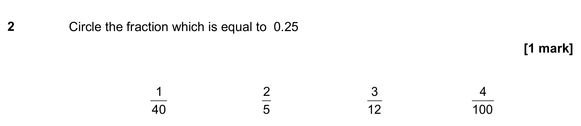 Question 2 — Fractions — AQA GCSE June 2019