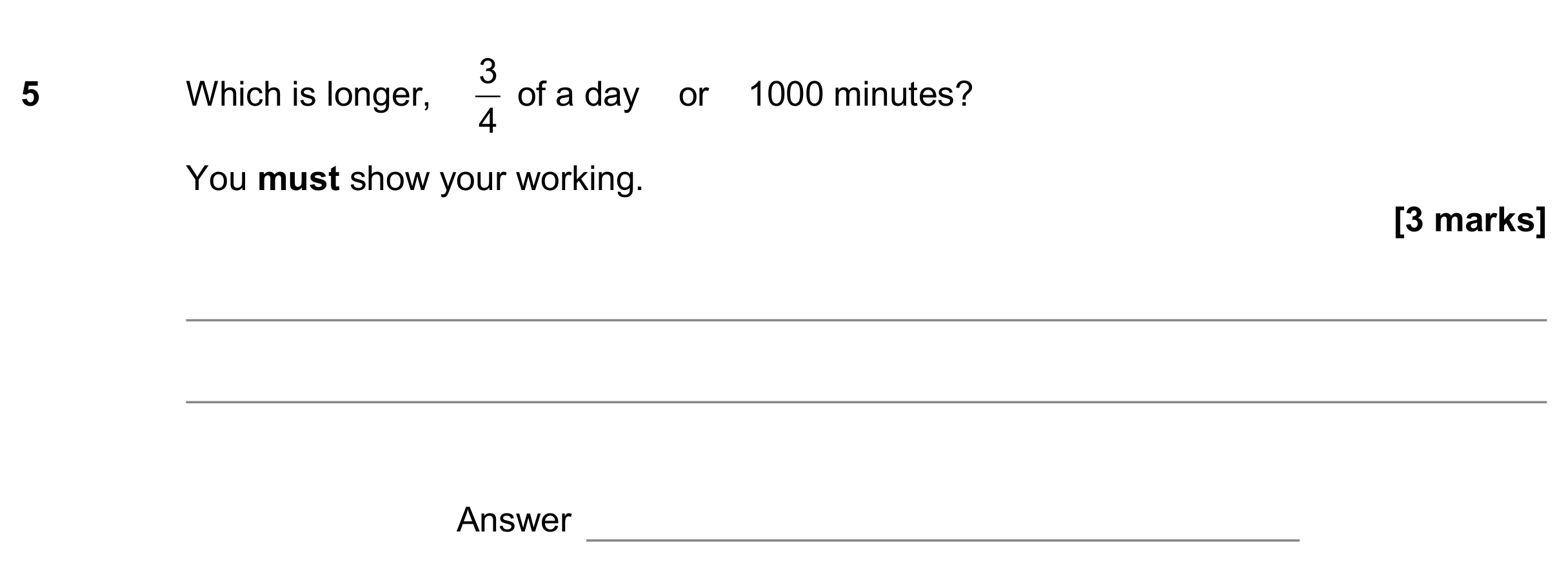 Question 5 — Unit Conversions — AQA GCSE June 2019