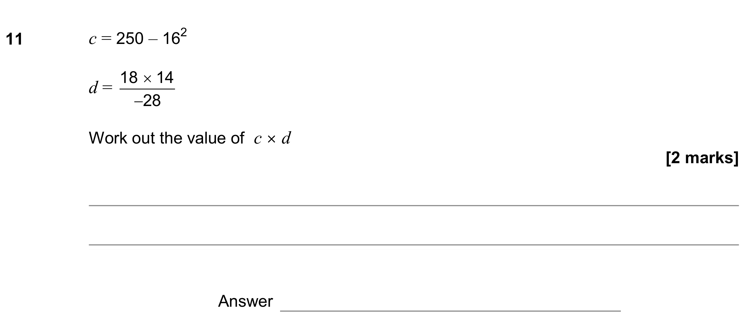 Question 11 — Calculator Questions — AQA GCSE November 2019