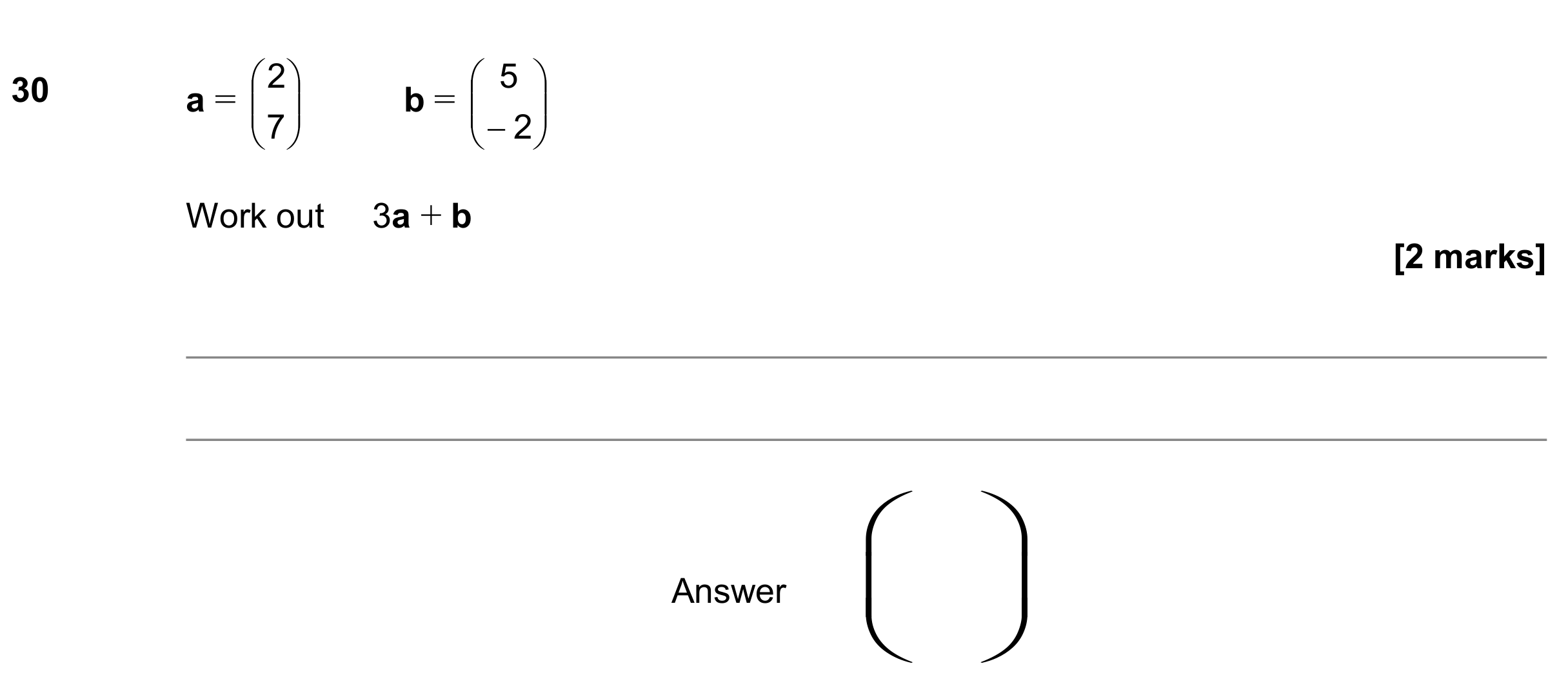 Question 30 — Vectors — AQA GCSE November 2019