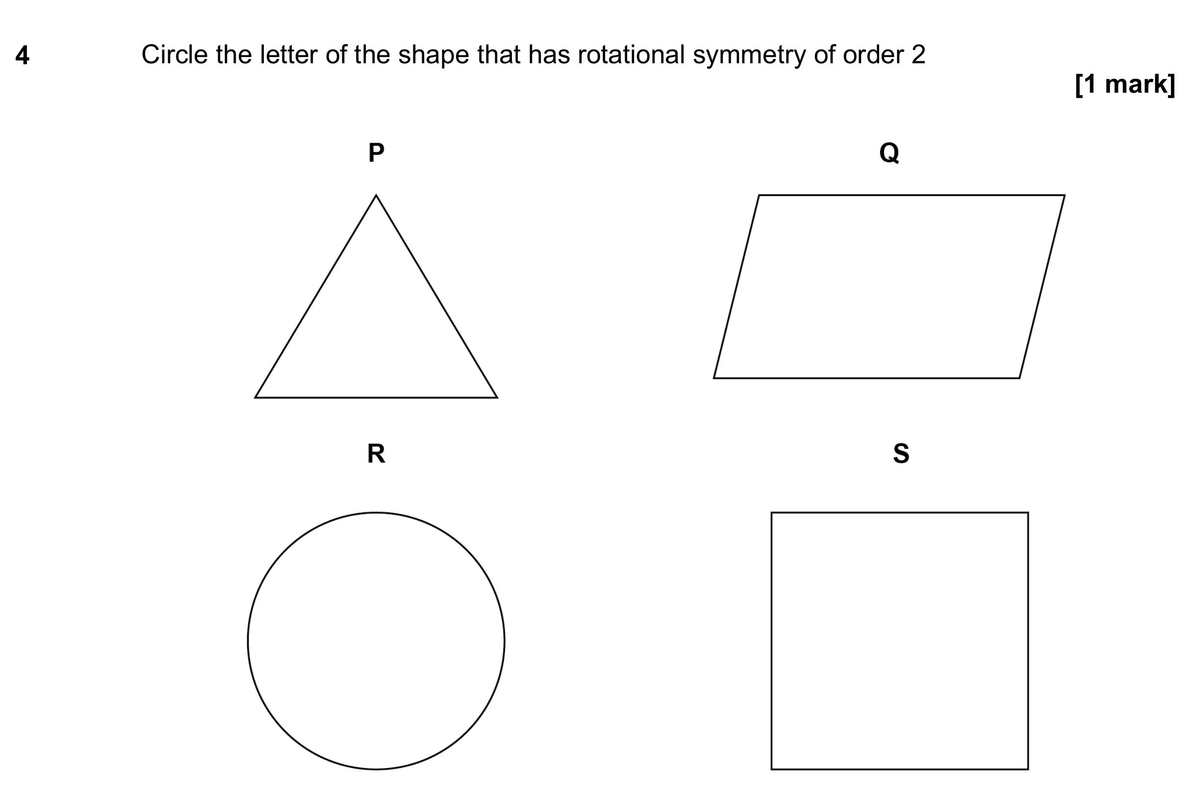 Question 4 — Symmetry — AQA GCSE November 2019