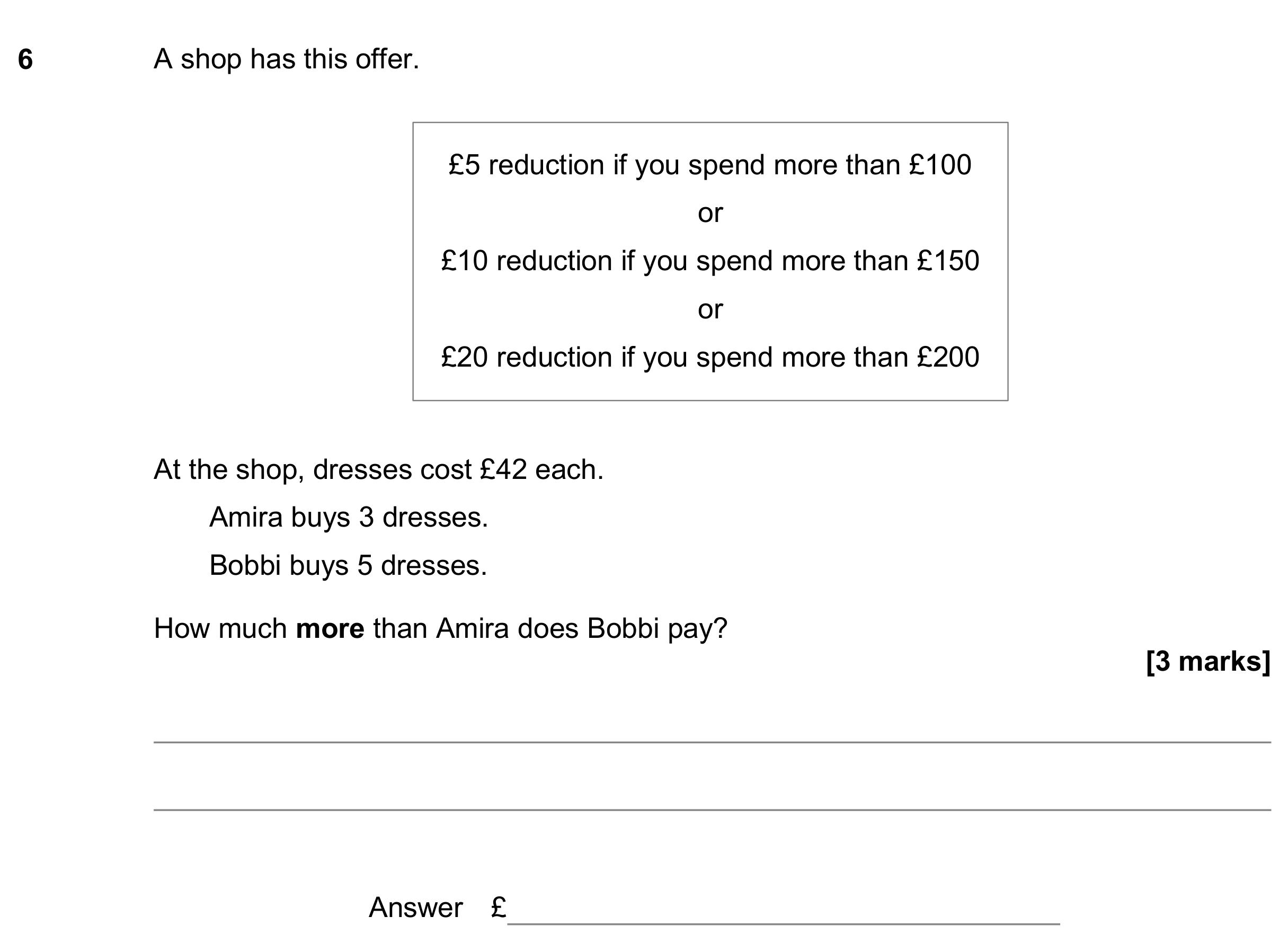 Question 6 — Money Problems — AQA GCSE November 2019