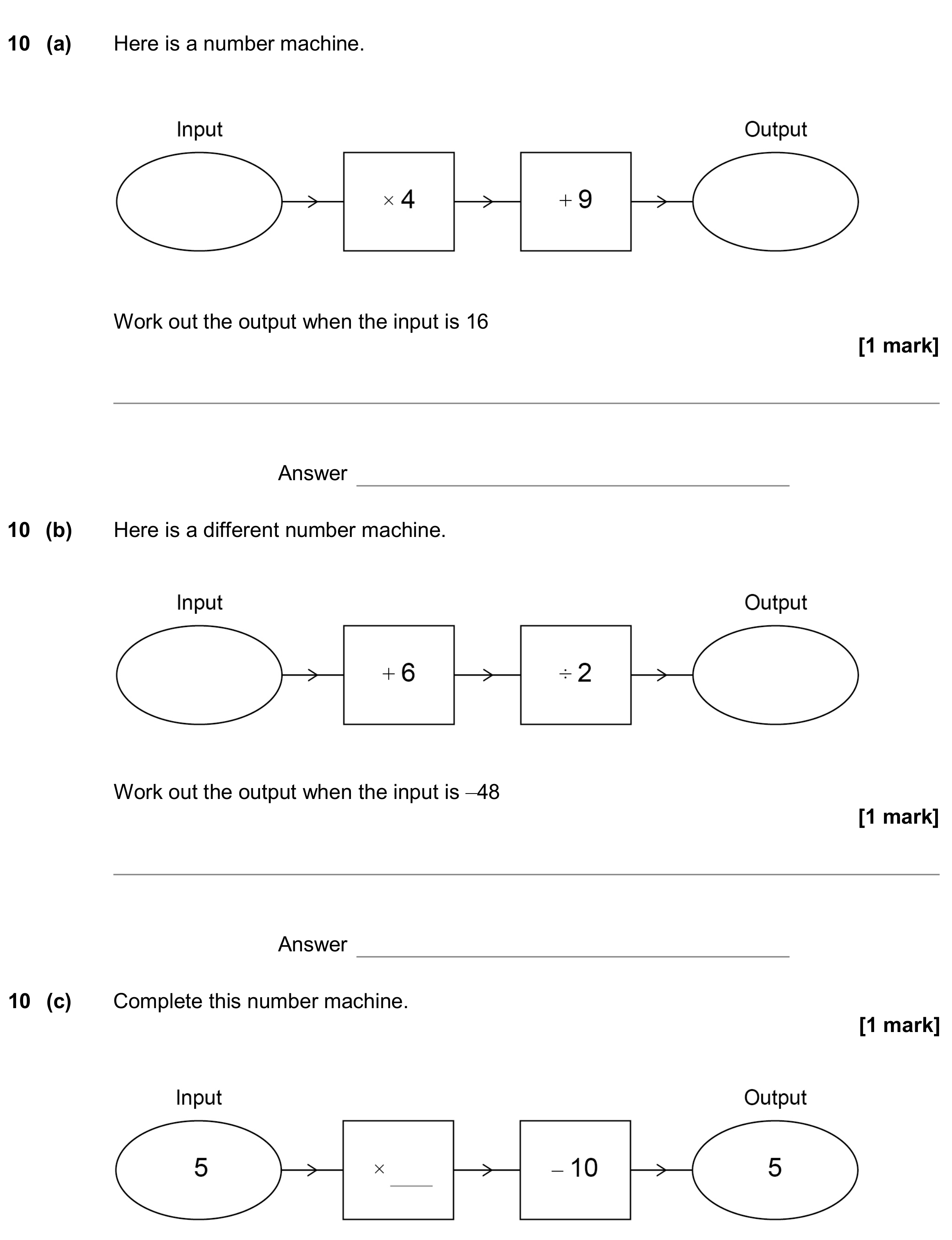 Question 10 — Functions — AQA GCSE June 2020