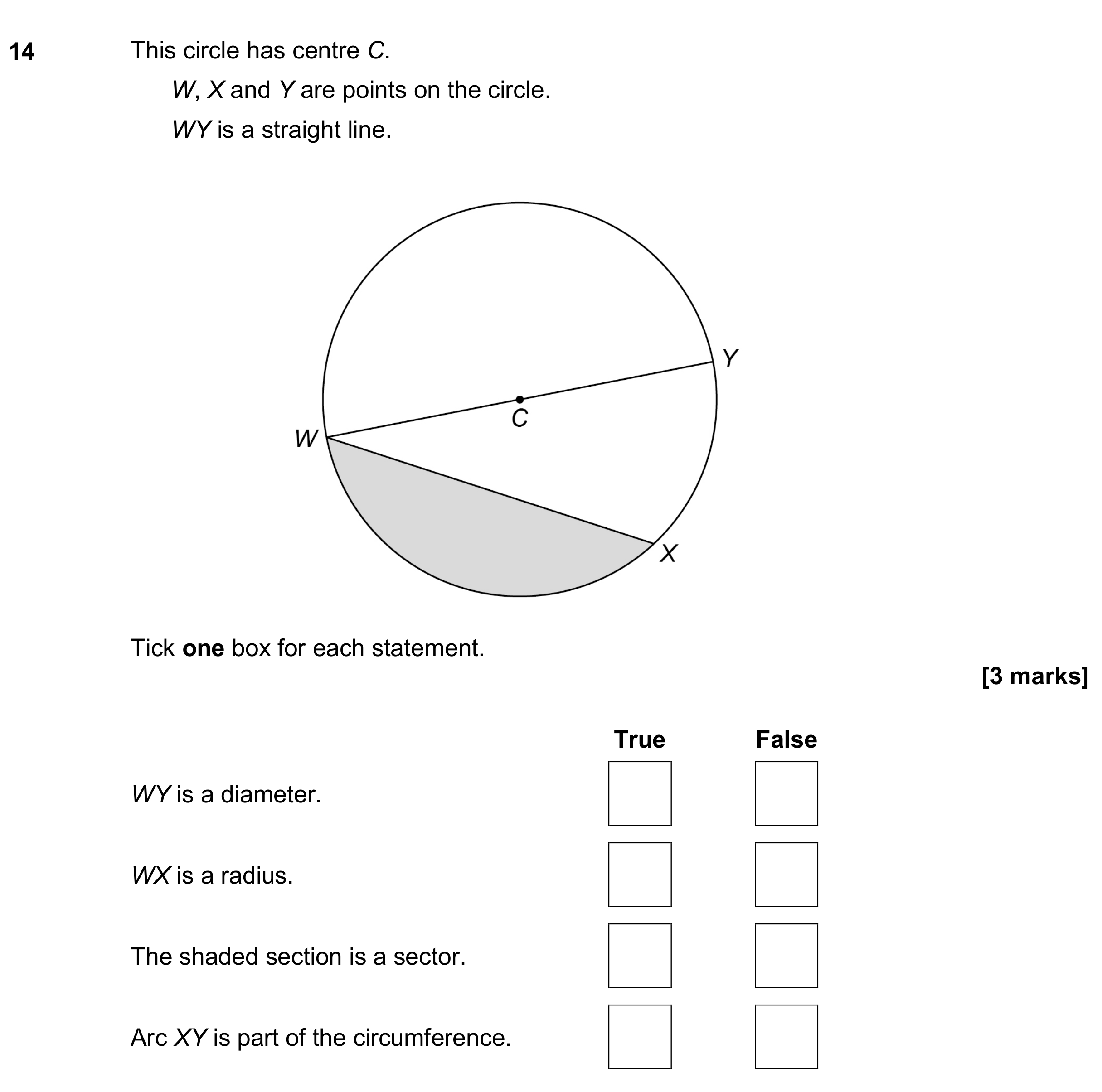 Question 14 — Circles — AQA GCSE June 2020