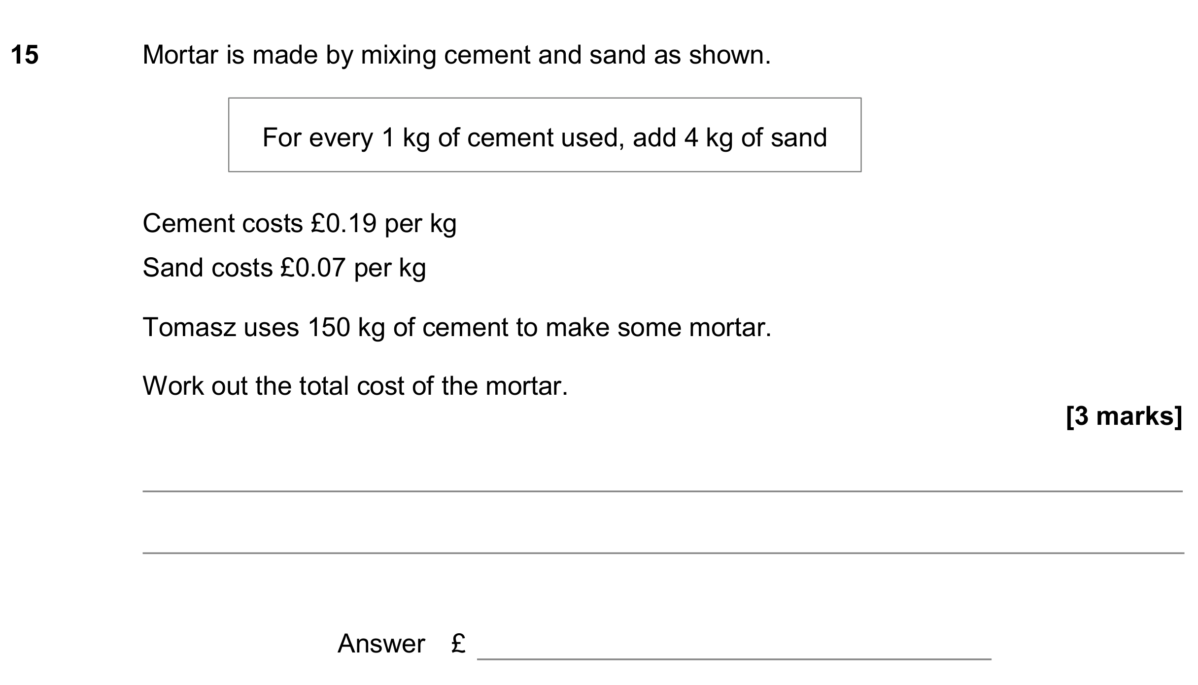 Question 15 — Money Problems — AQA GCSE June 2020
