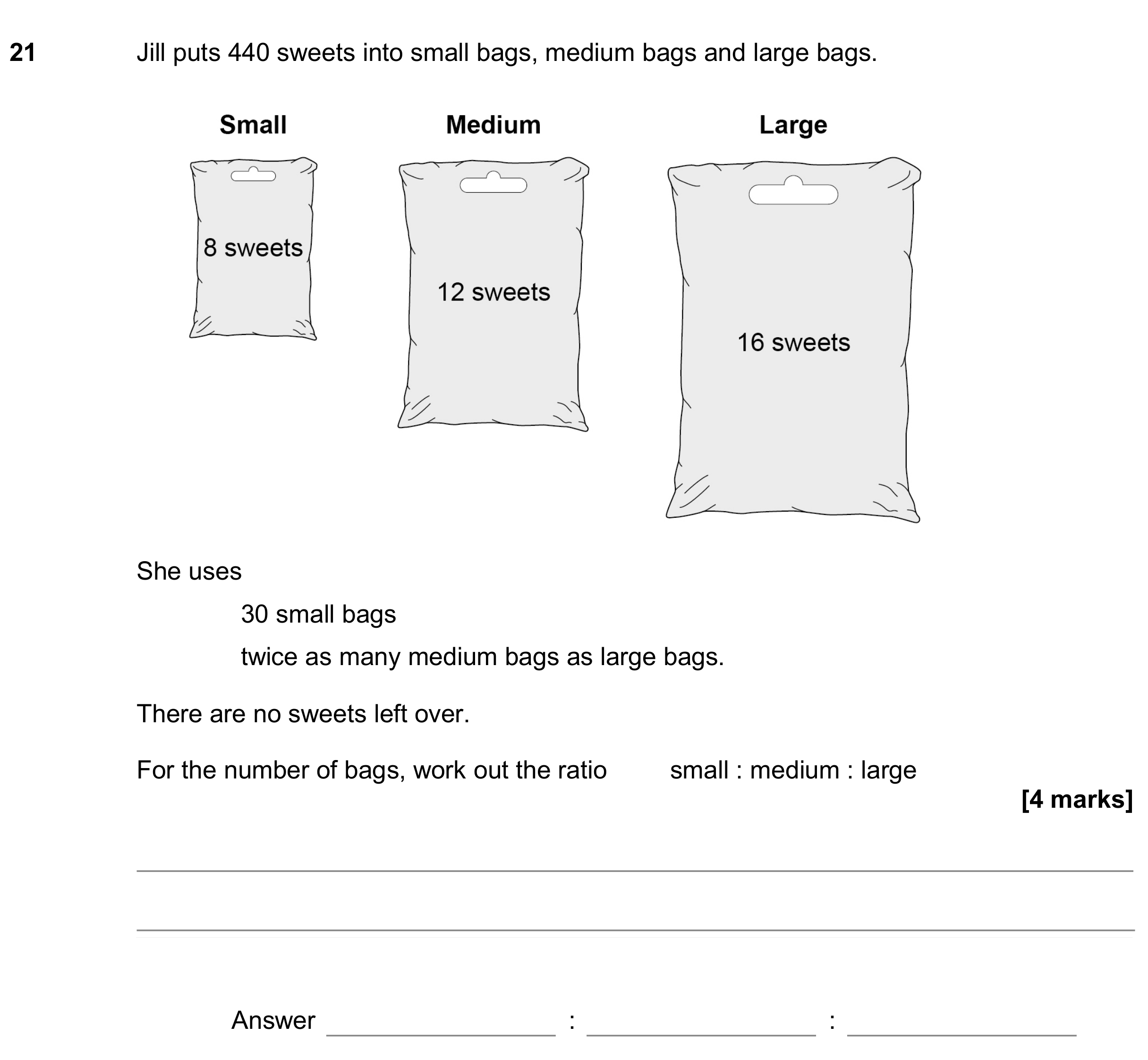 Question 21 — Ratios — AQA GCSE June 2020