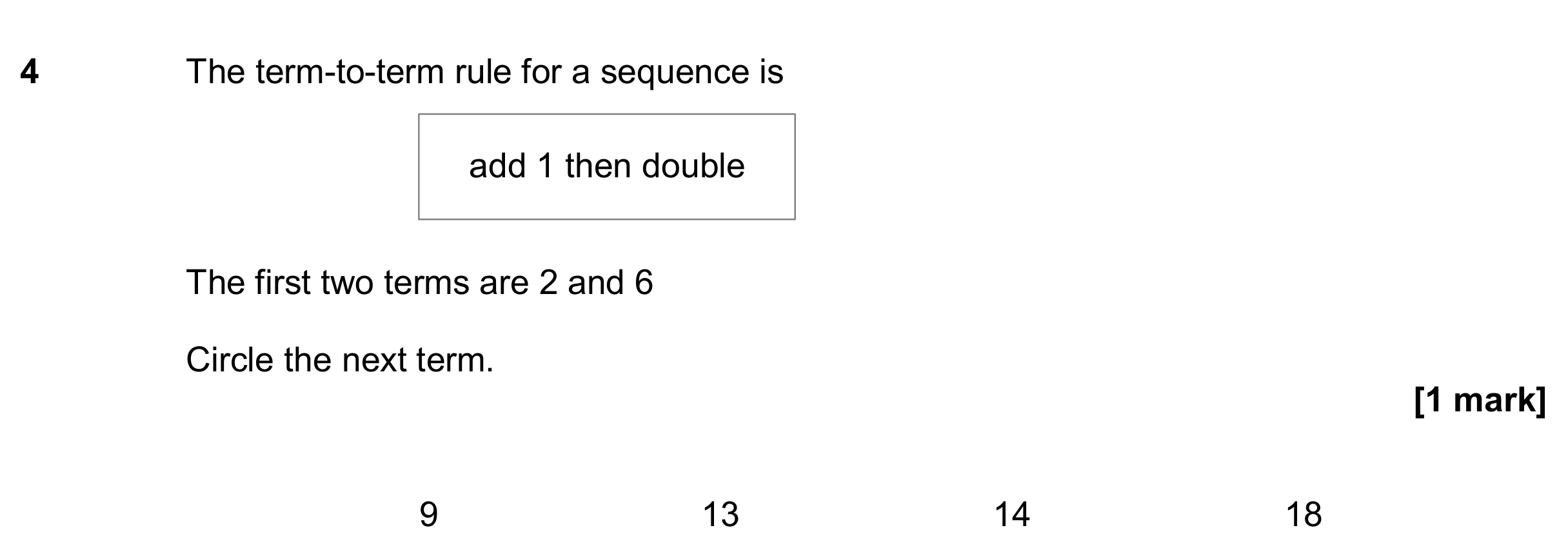 Question 4 — Sequences — AQA GCSE June 2020