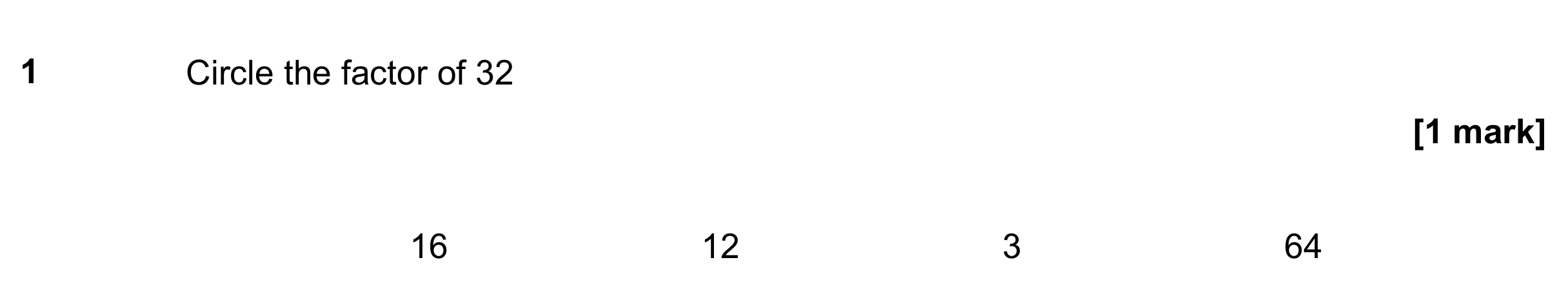Question 1 — Factors — AQA GCSE June 2021