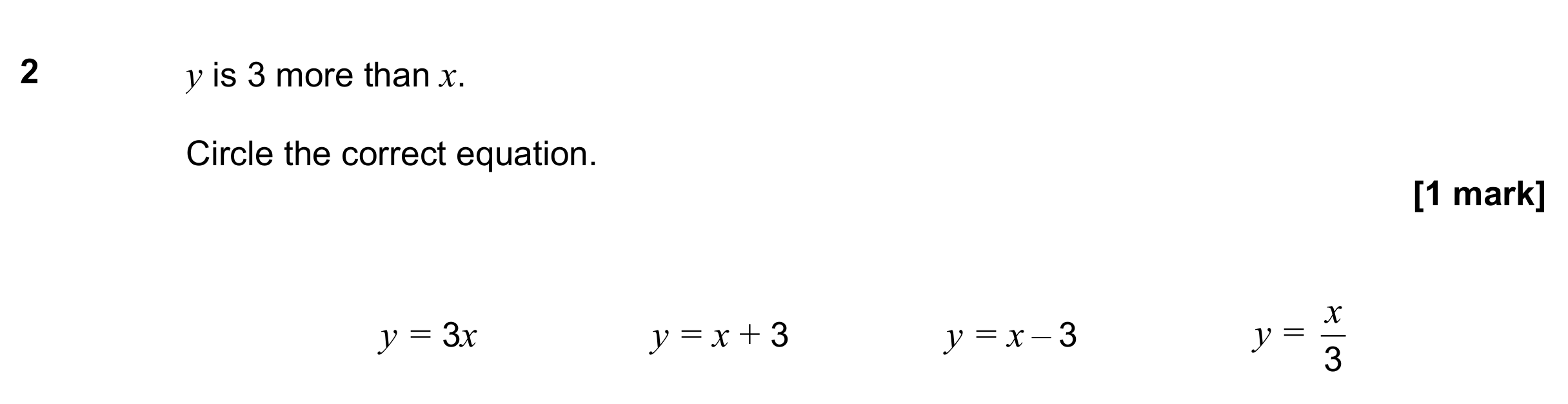 Question 2 — Formulae — AQA GCSE June 2021
