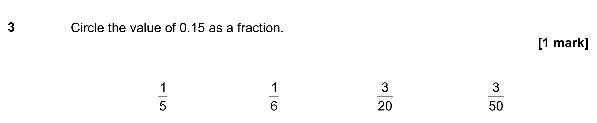 Question 3 — Fractions — AQA GCSE June 2021