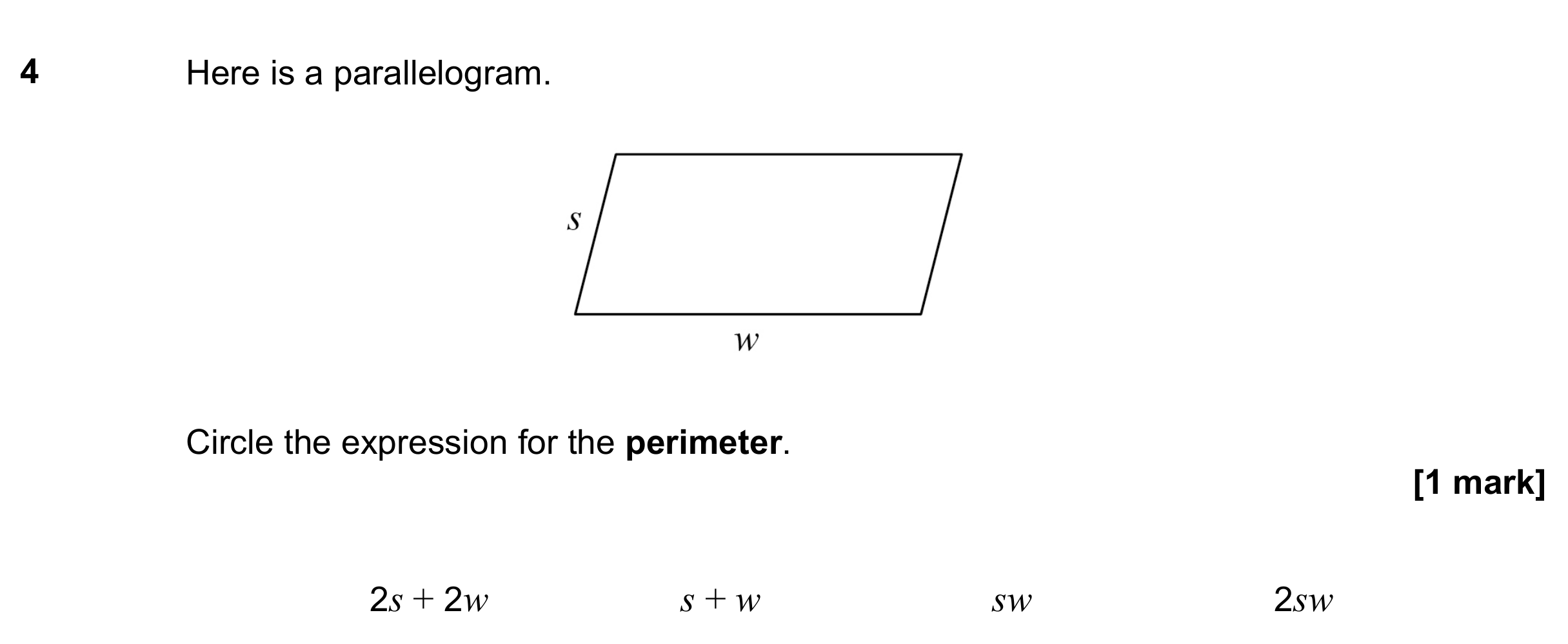 Question 4 — Perimeter and Area — AQA GCSE June 2021