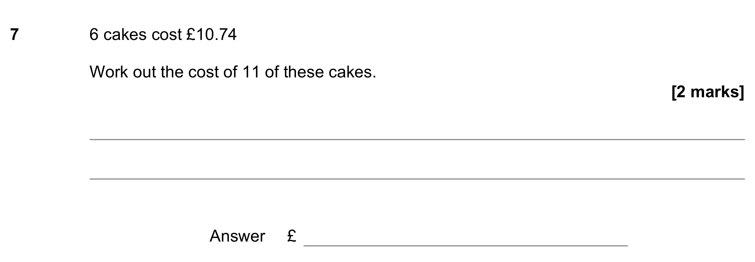 Question 7 — Money Problems — AQA GCSE June 2021