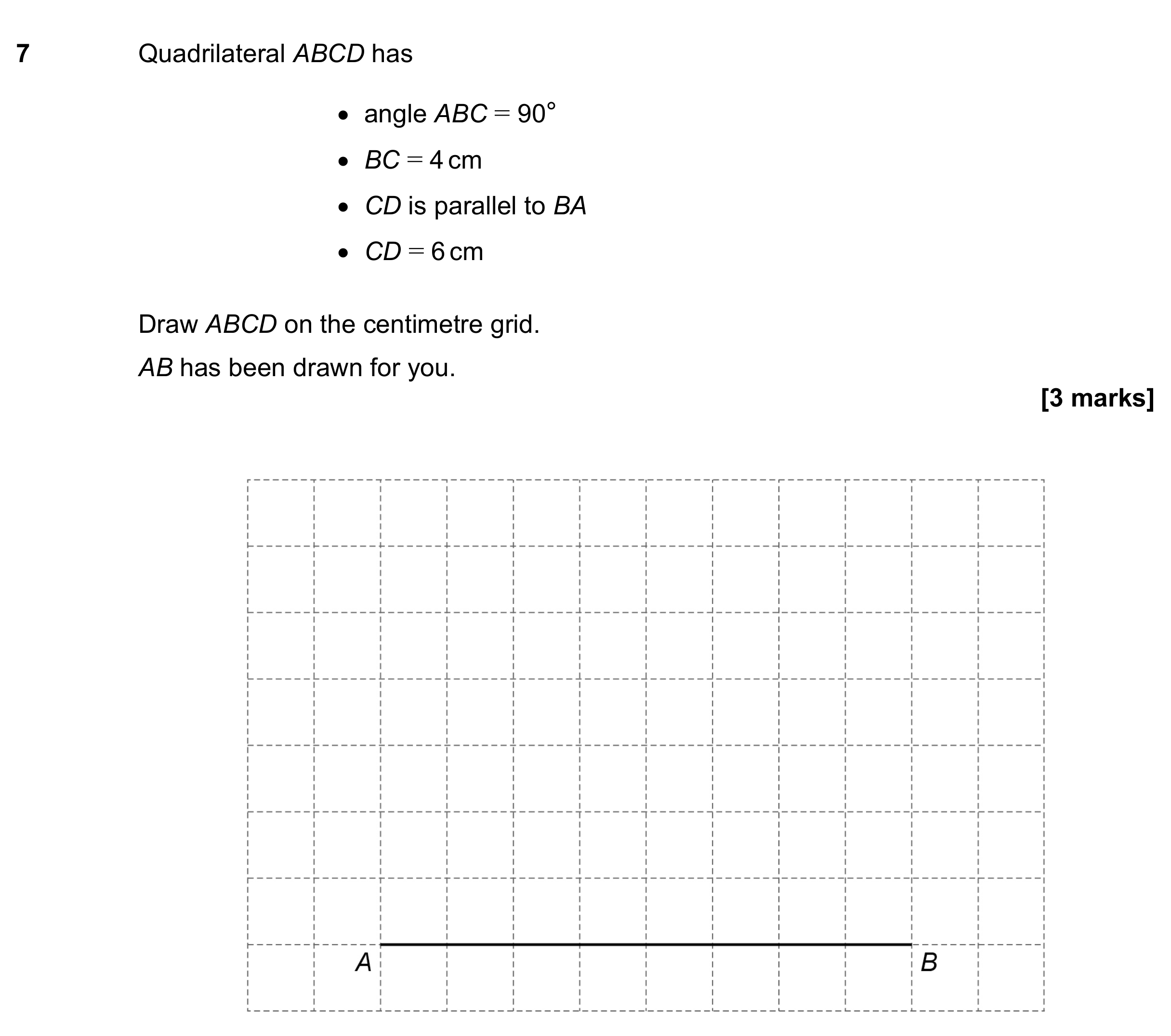 Question 7 — Construction — AQA GCSE June 2022