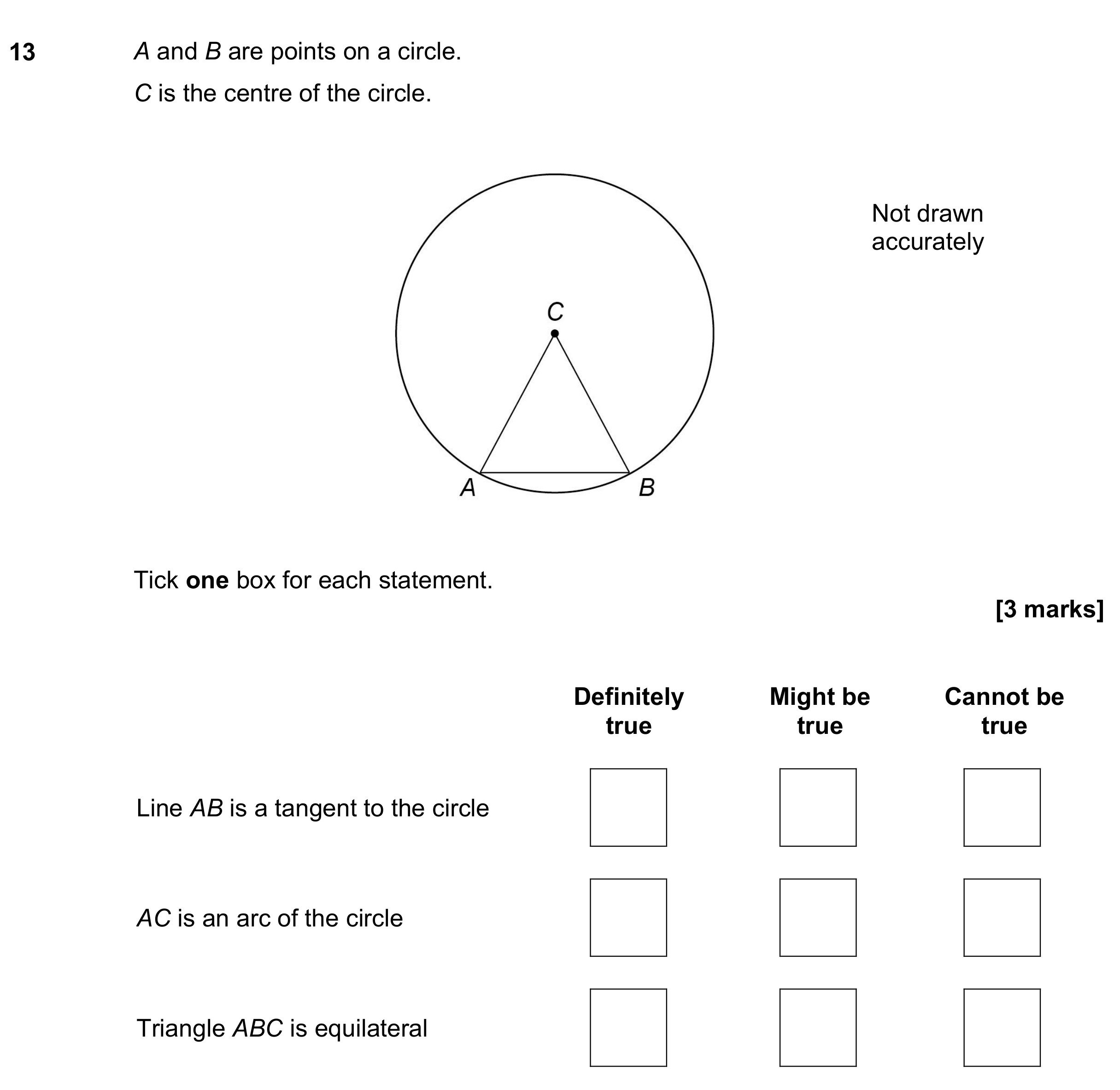 Question 13 — Circles — AQA GCSE November 2022