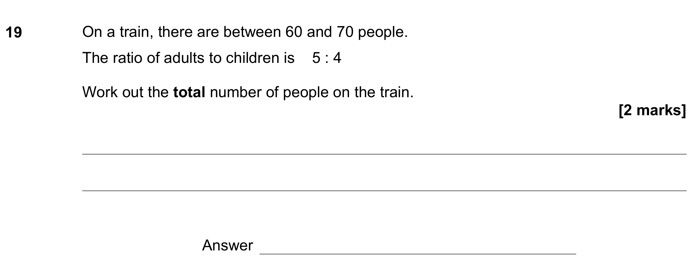 Question 19 — Ratios — AQA GCSE November 2022