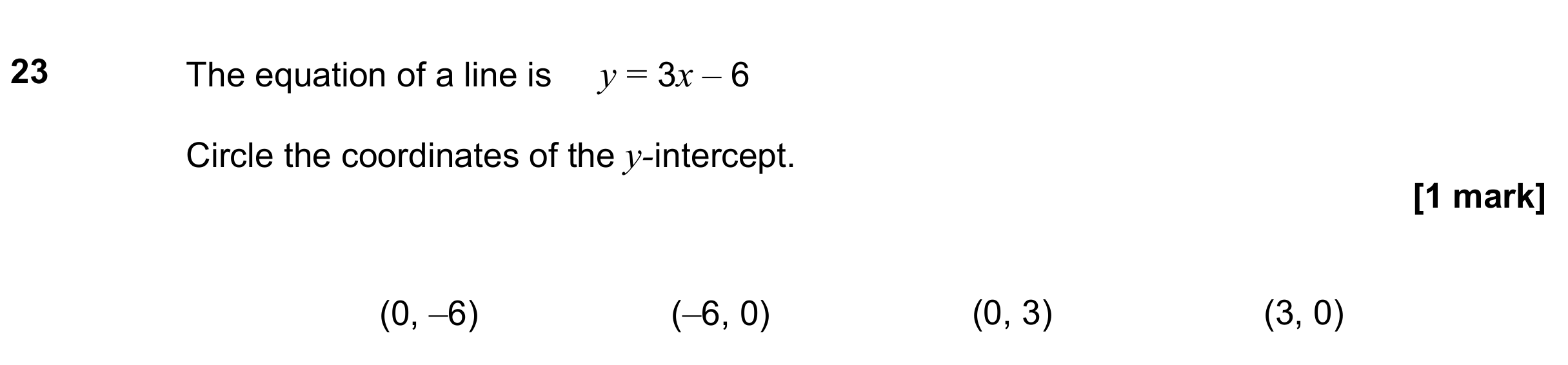 Question 23 — Straight Line Graphs — AQA GCSE November 2022
