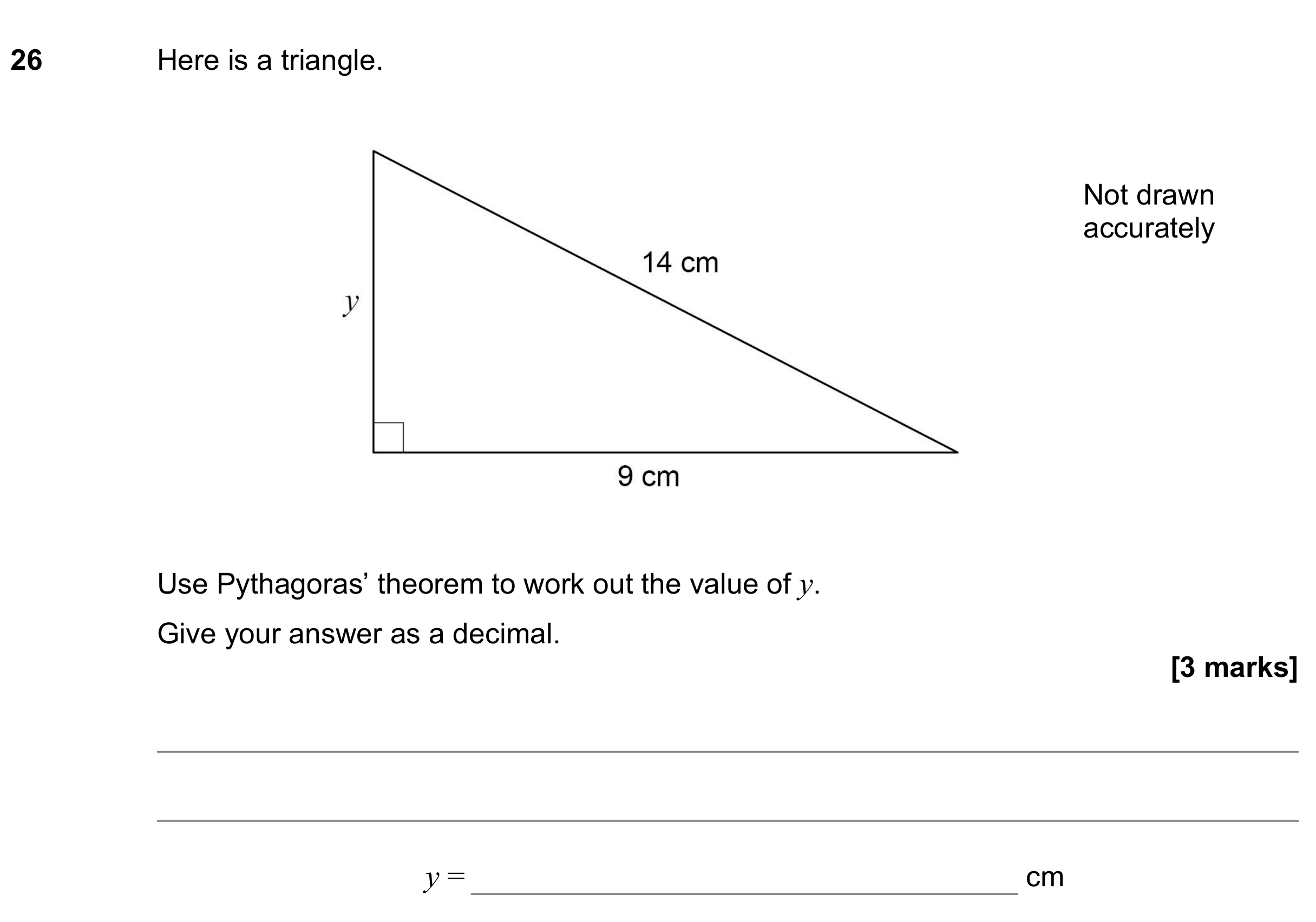 Question 26 — Pythagoras — AQA GCSE November 2022