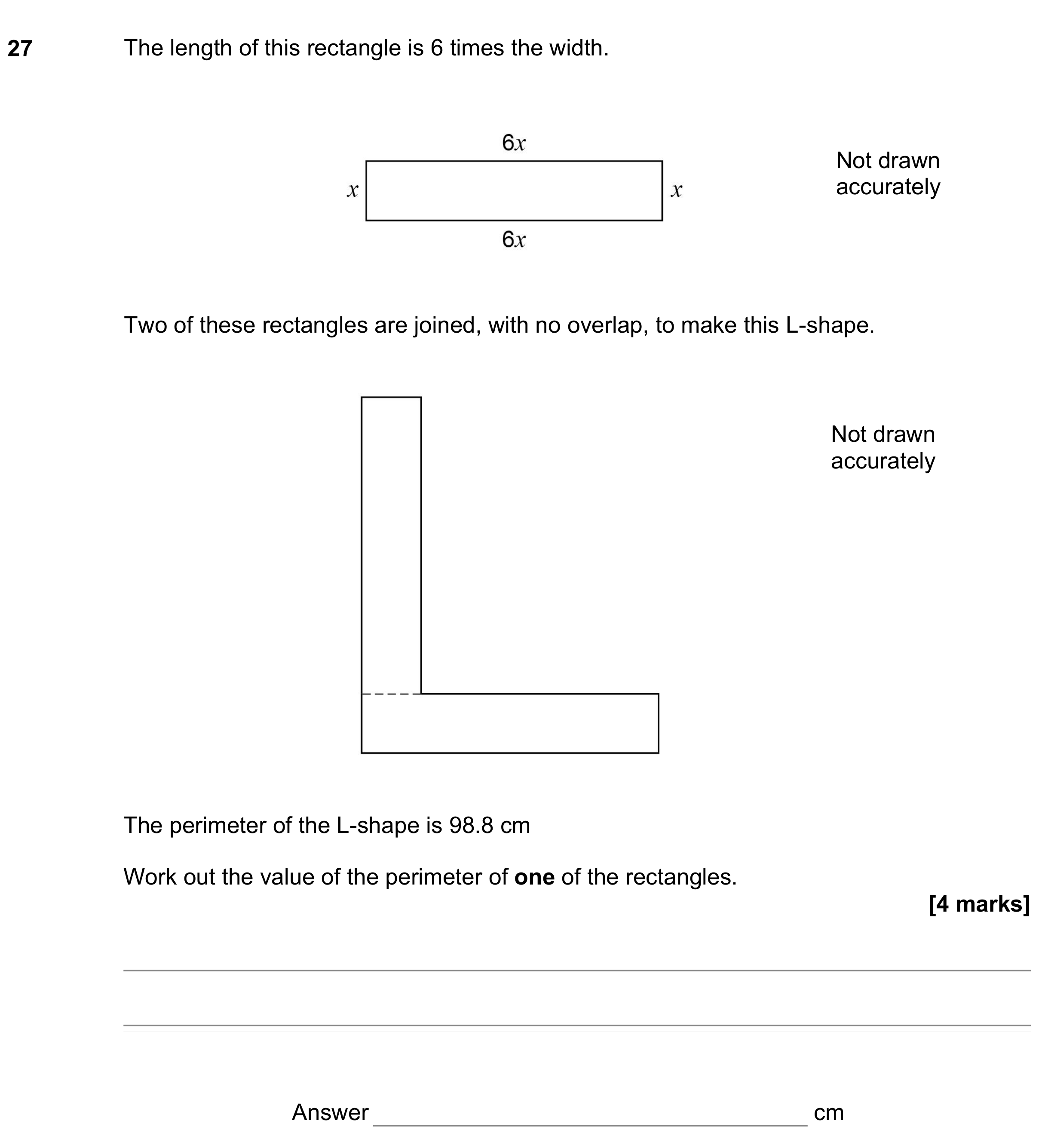 Question 27 — Perimeter and Area — AQA GCSE November 2022
