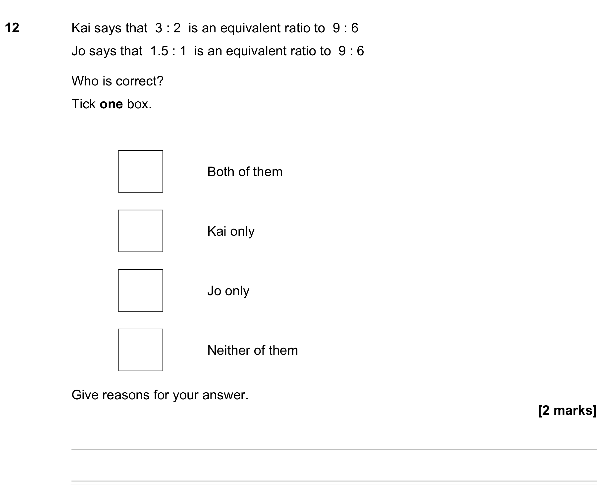 Question 12 — Ratios — AQA GCSE June 2023