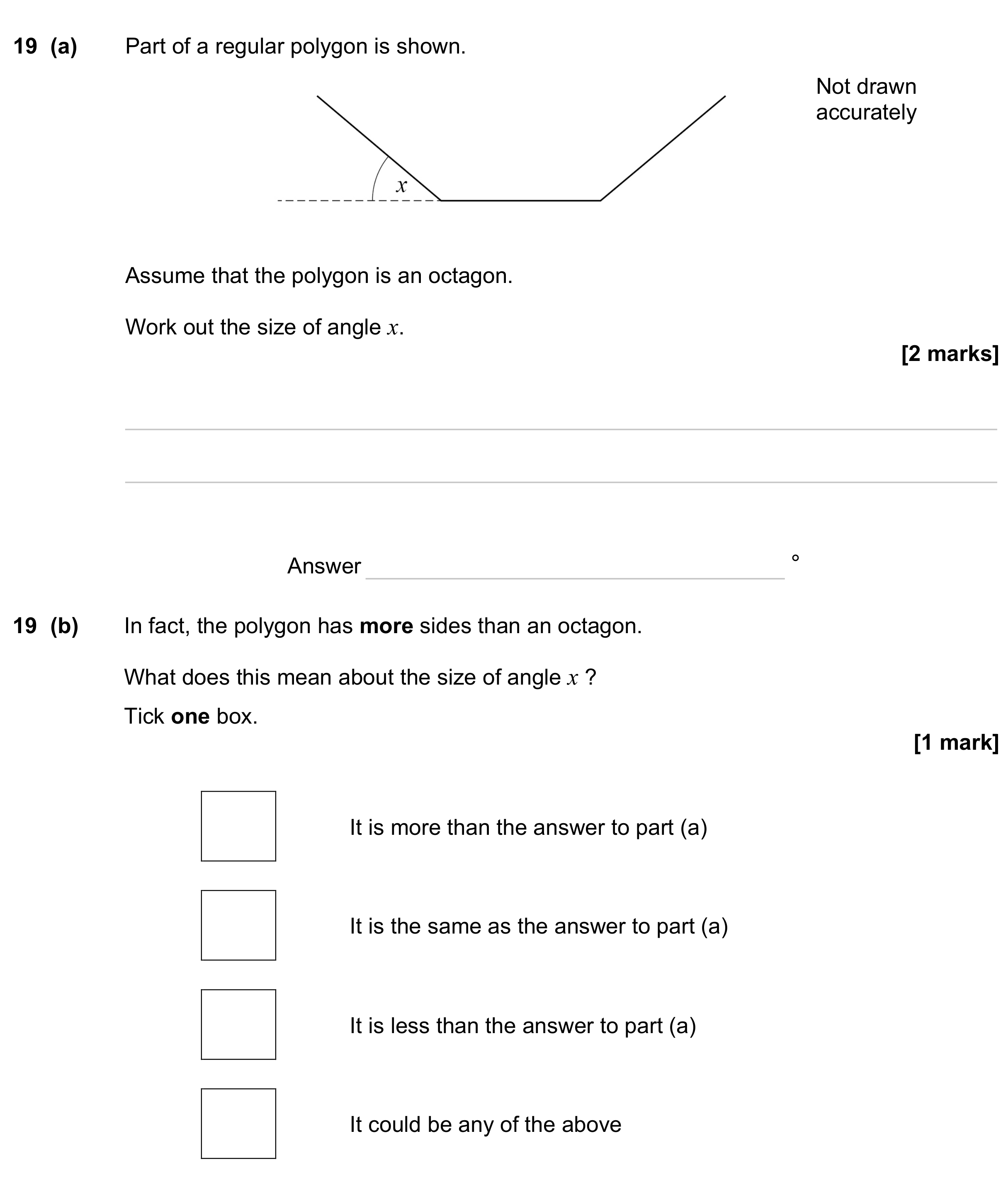 Question 19 — Angles — AQA GCSE June 2023