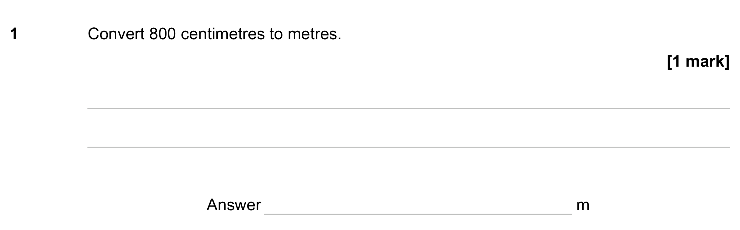 Question 1 — Unit Conversions — AQA GCSE November 2023