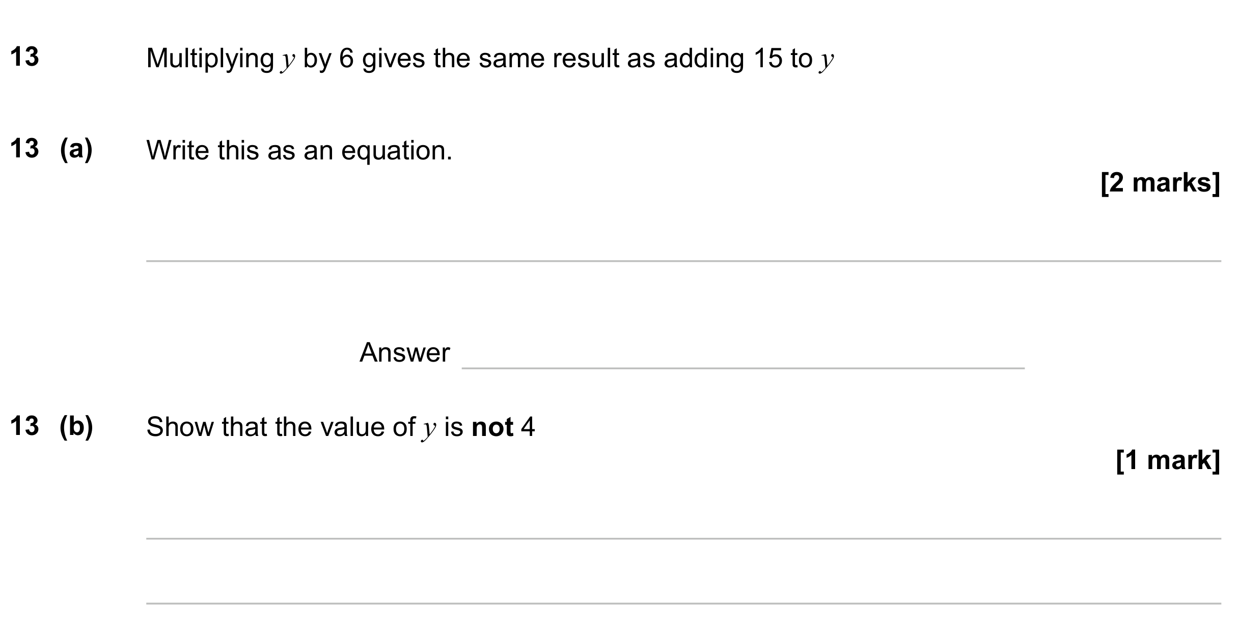 Question 13 — Formulae — AQA GCSE November 2023