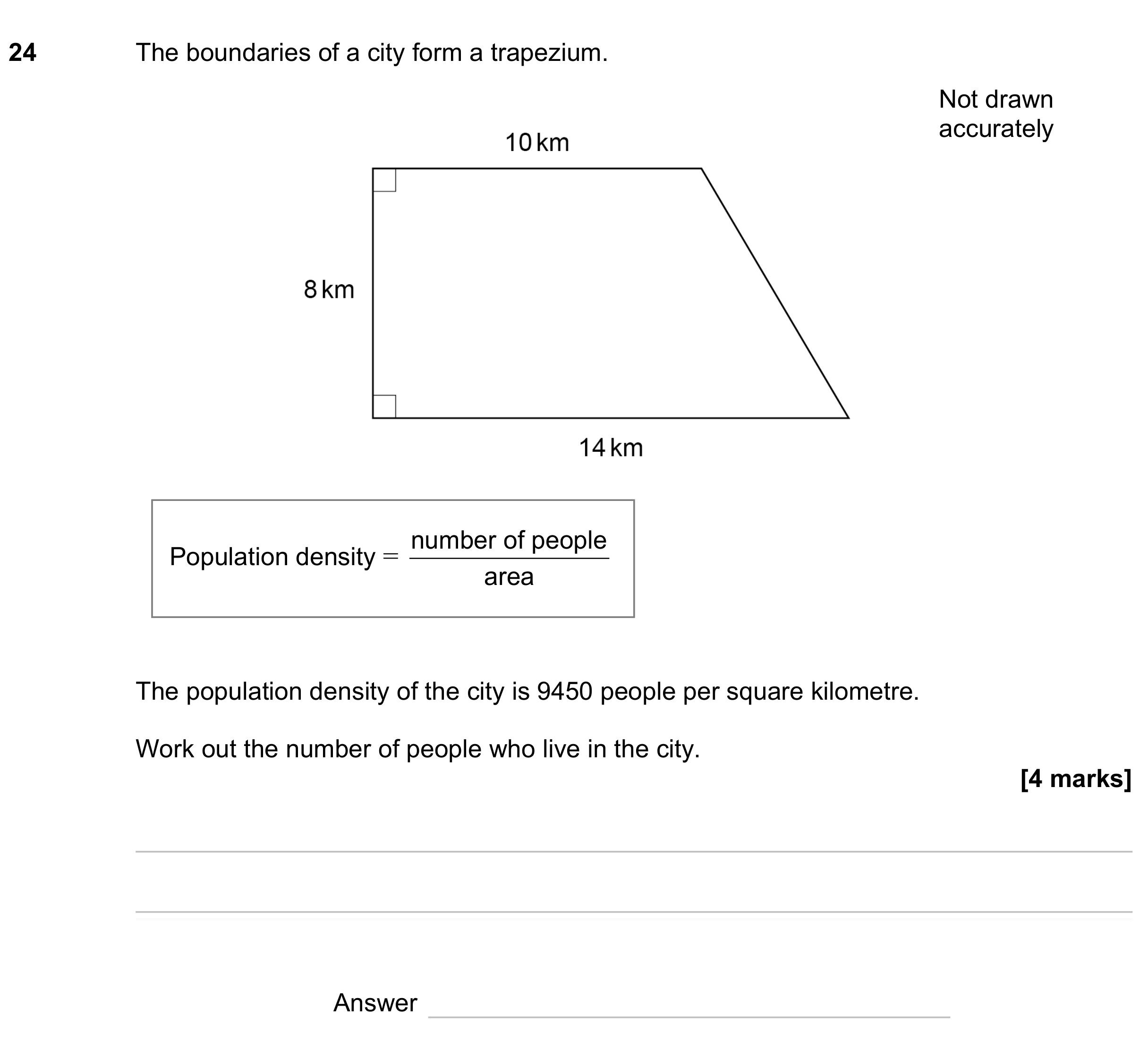 Question 24 — Perimeter and Area, Formulae — AQA GCSE November 2023