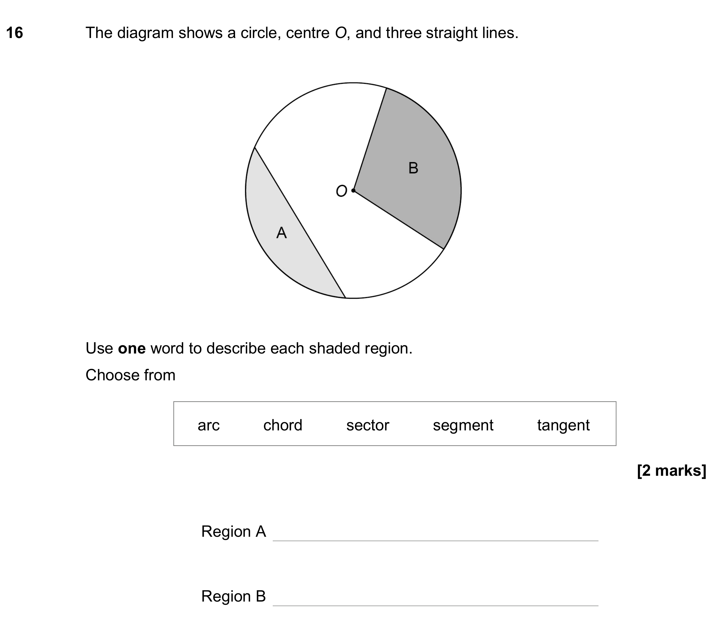 Question 16 — Circles — AQA GCSE June 2024