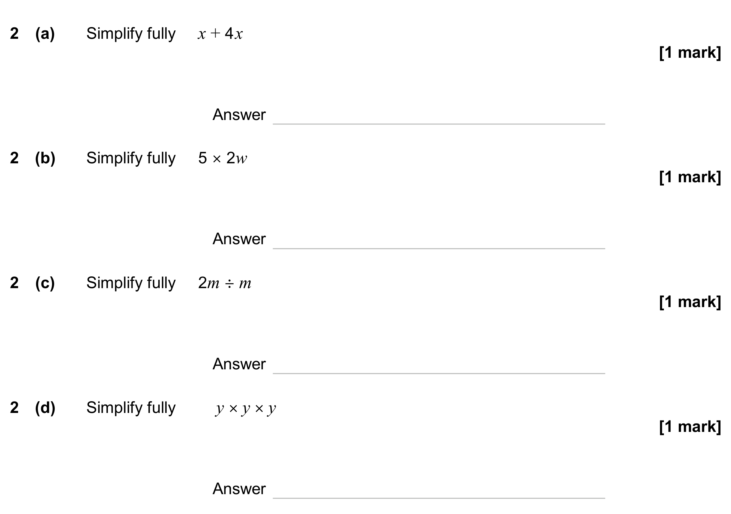 Question 2 — Factorise/Expand/Simplify — AQA GCSE June 2024