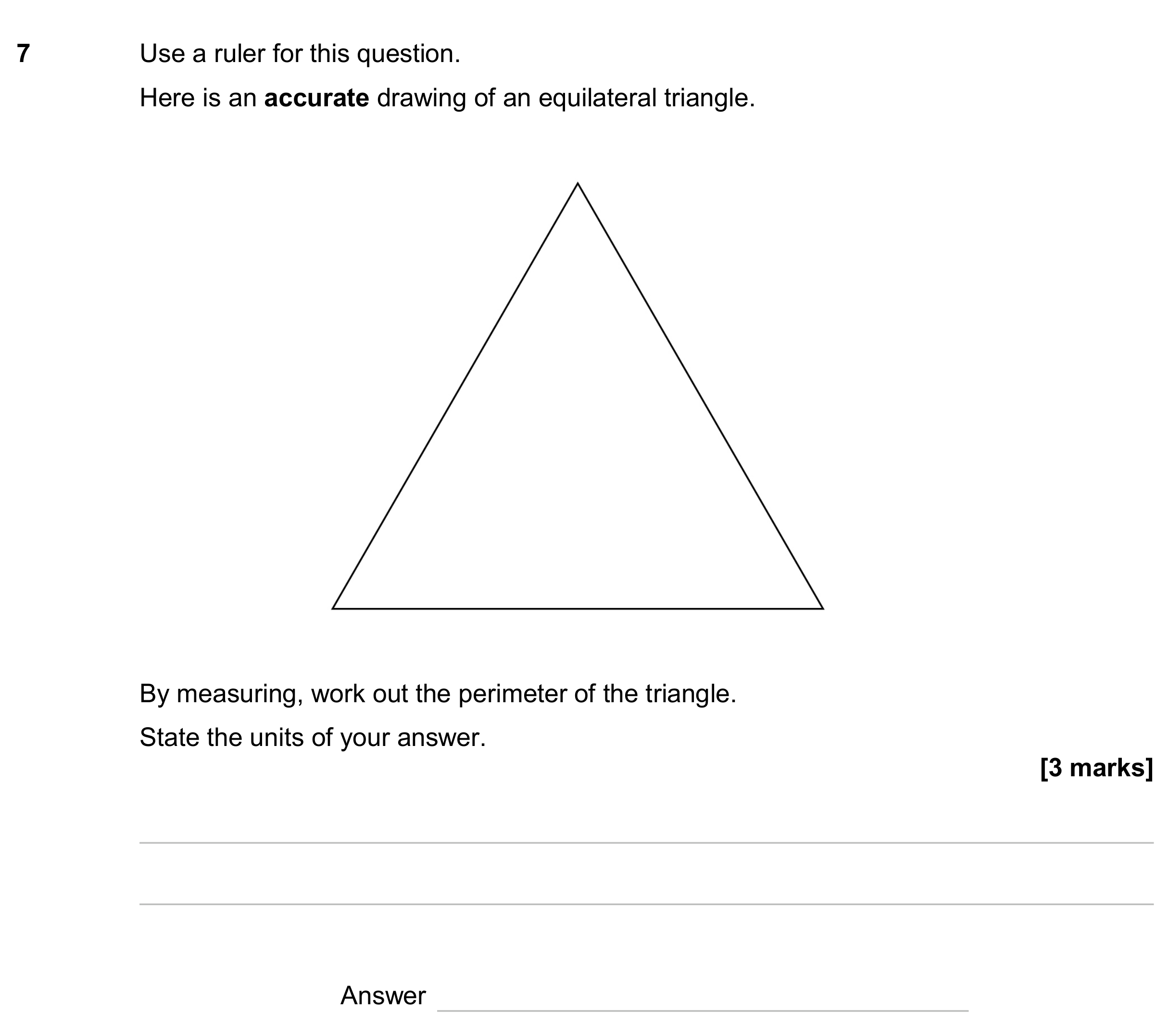 Question 7 — Measure — AQA GCSE June 2024