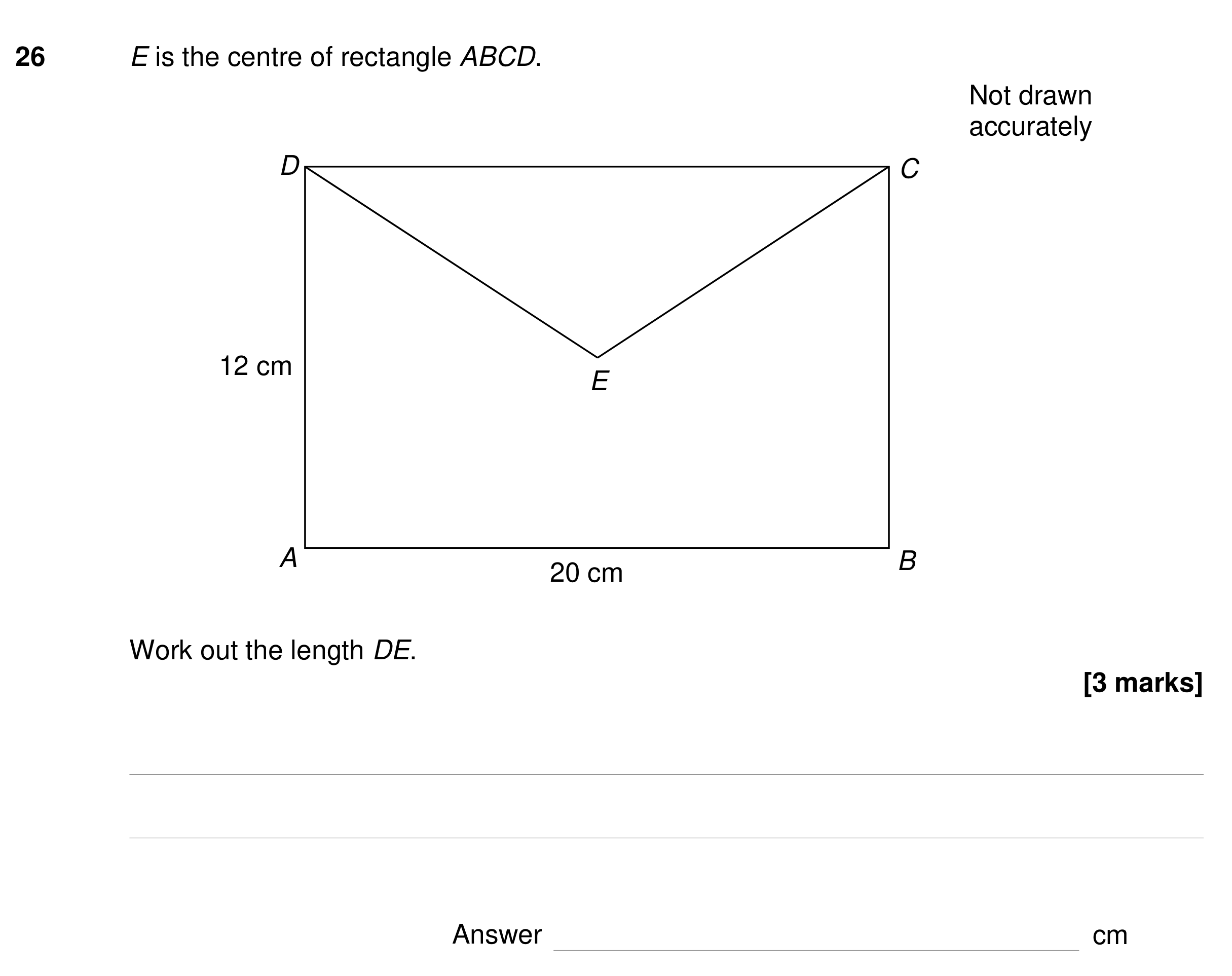 Question 26 — Pythagoras — AQA GCSE Specimen