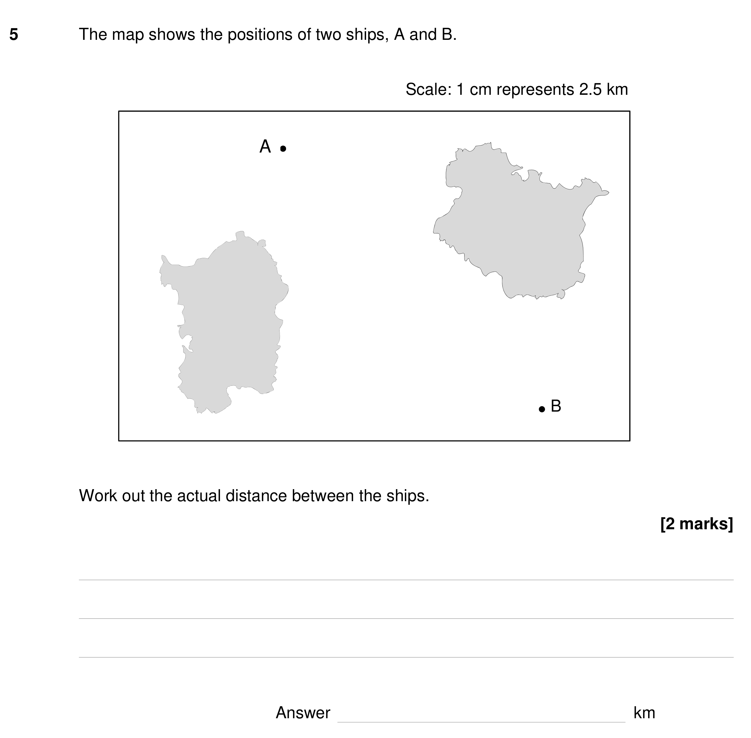 Question 5 — Maps — AQA GCSE Specimen