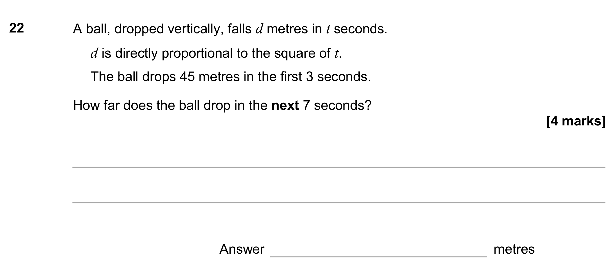 Question 22 — Proportion — AQA GCSE June 2017