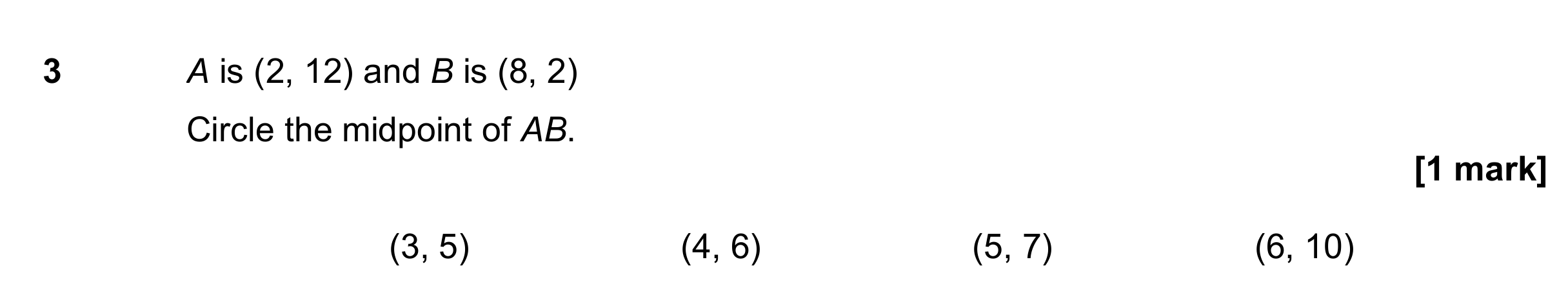 Question 3 — Midpoints — AQA GCSE June 2017