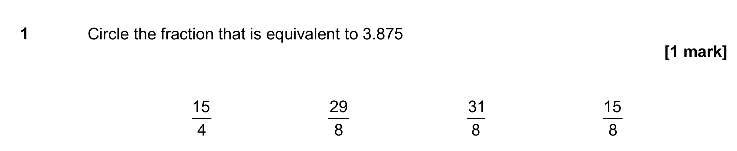 Question 1 — Fractions — AQA GCSE November 2017