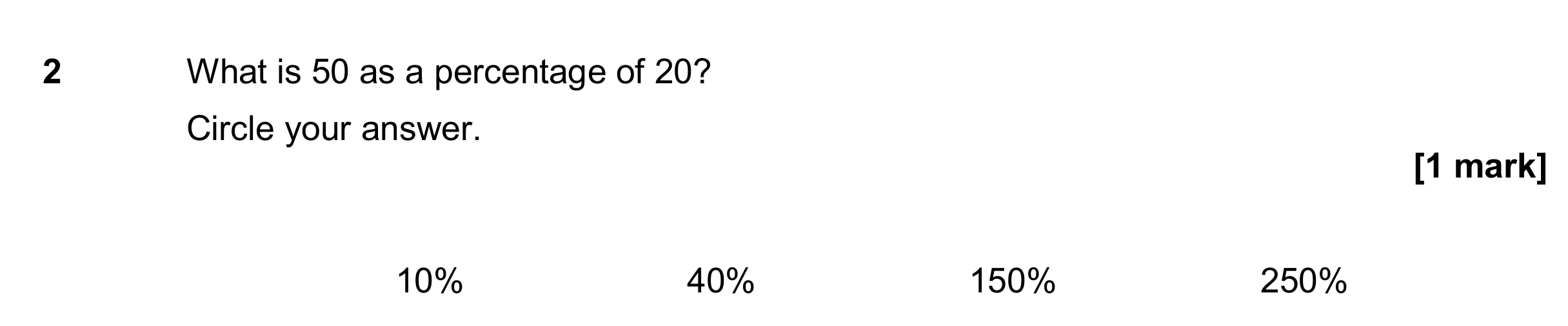 Question 2 — Percentages — AQA GCSE November 2017