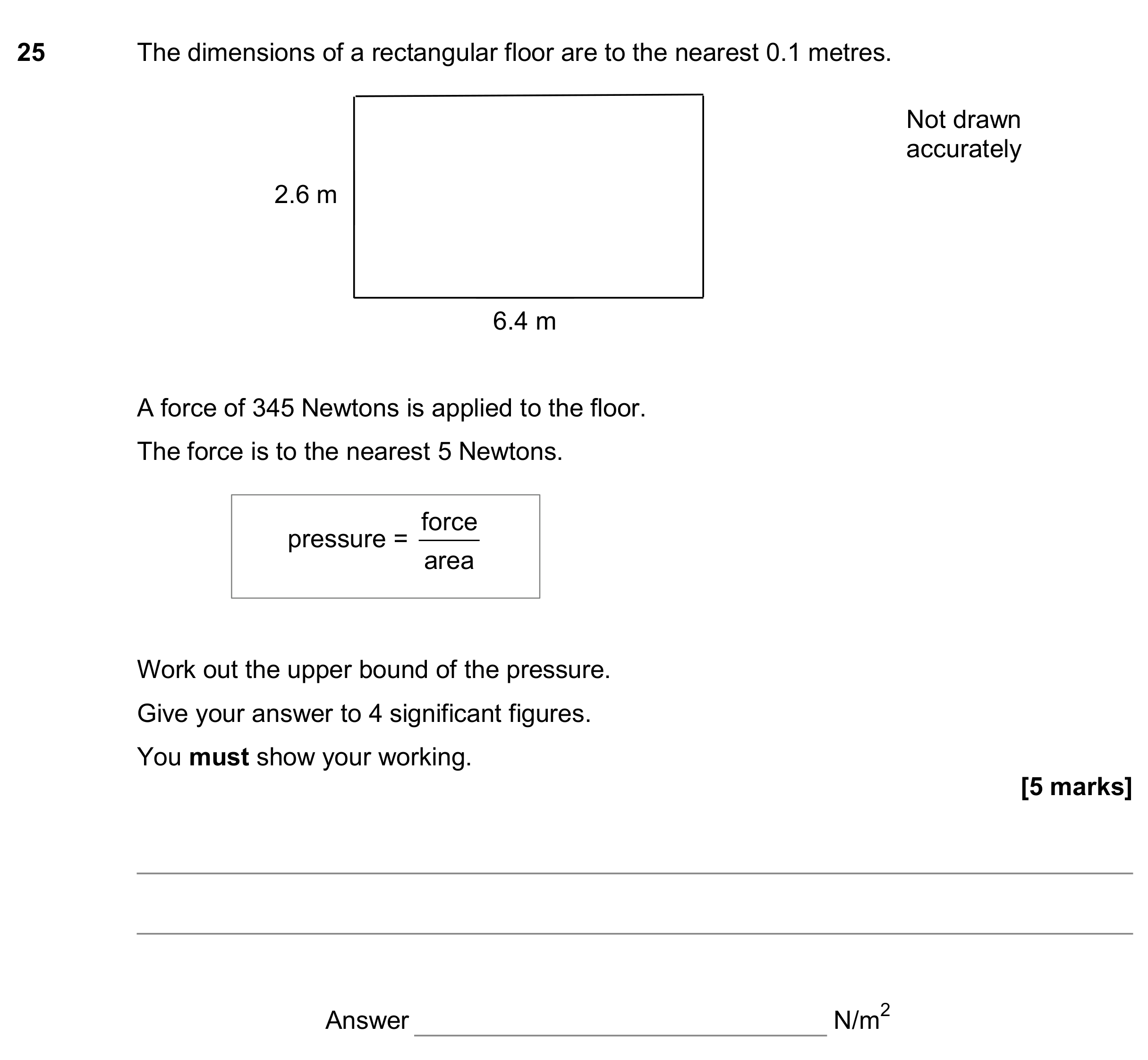 Question 25 — Upper/Lower Bounds — AQA GCSE November 2017