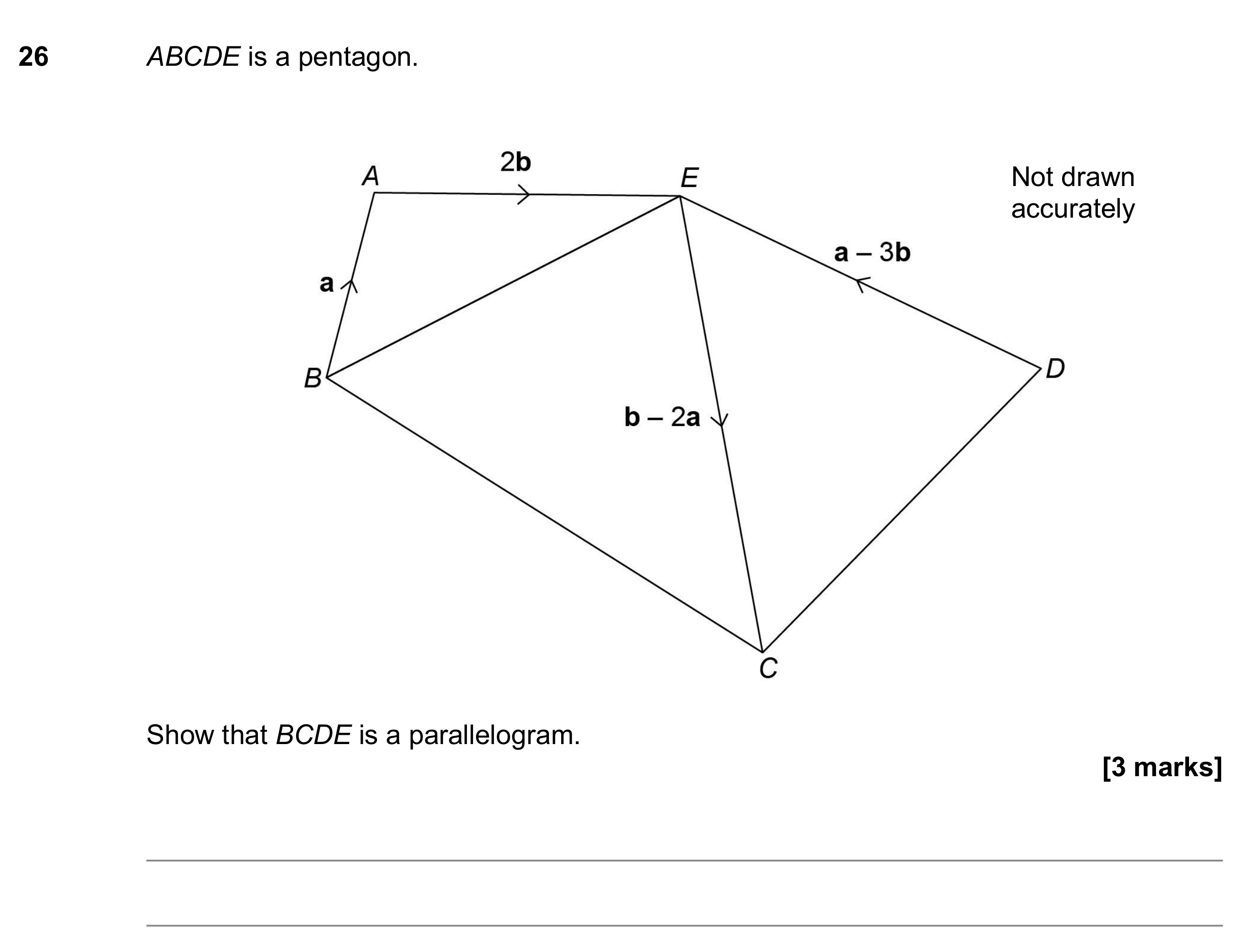 Question 26 — Vectors — AQA GCSE November 2017