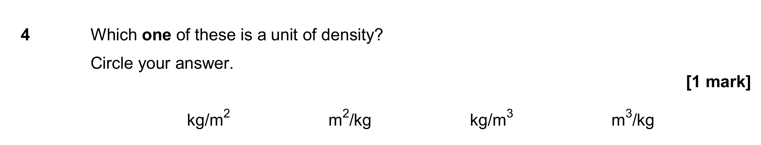 Question 4 — Speed/Distance/Time/Density/Pressure — AQA GCSE November 2017