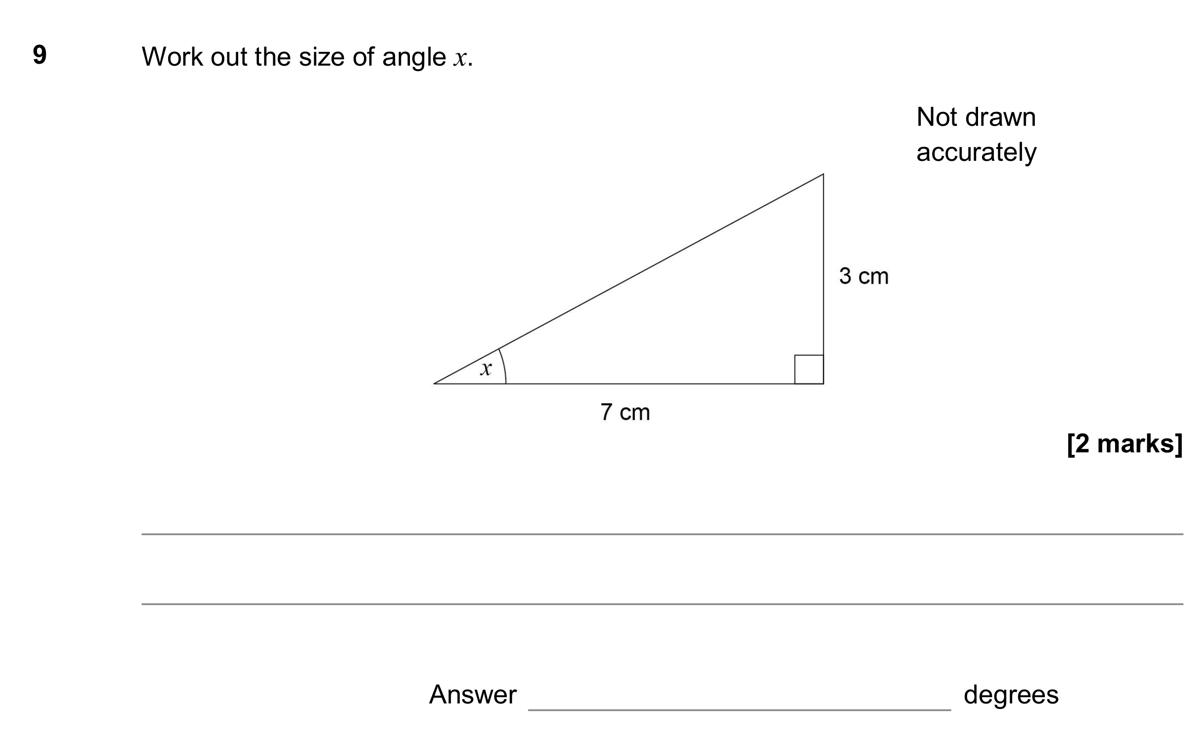 Question 9 — Trigonometry — AQA GCSE November 2017